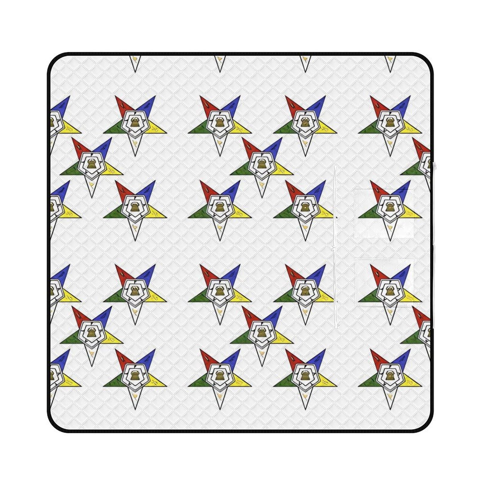 Couverture de pique-nique imperméable et résistante au sable - Motif étoiles orientales - Tapis de plage pliable pour le printemps, l'été, le camping, le parc, les voyages