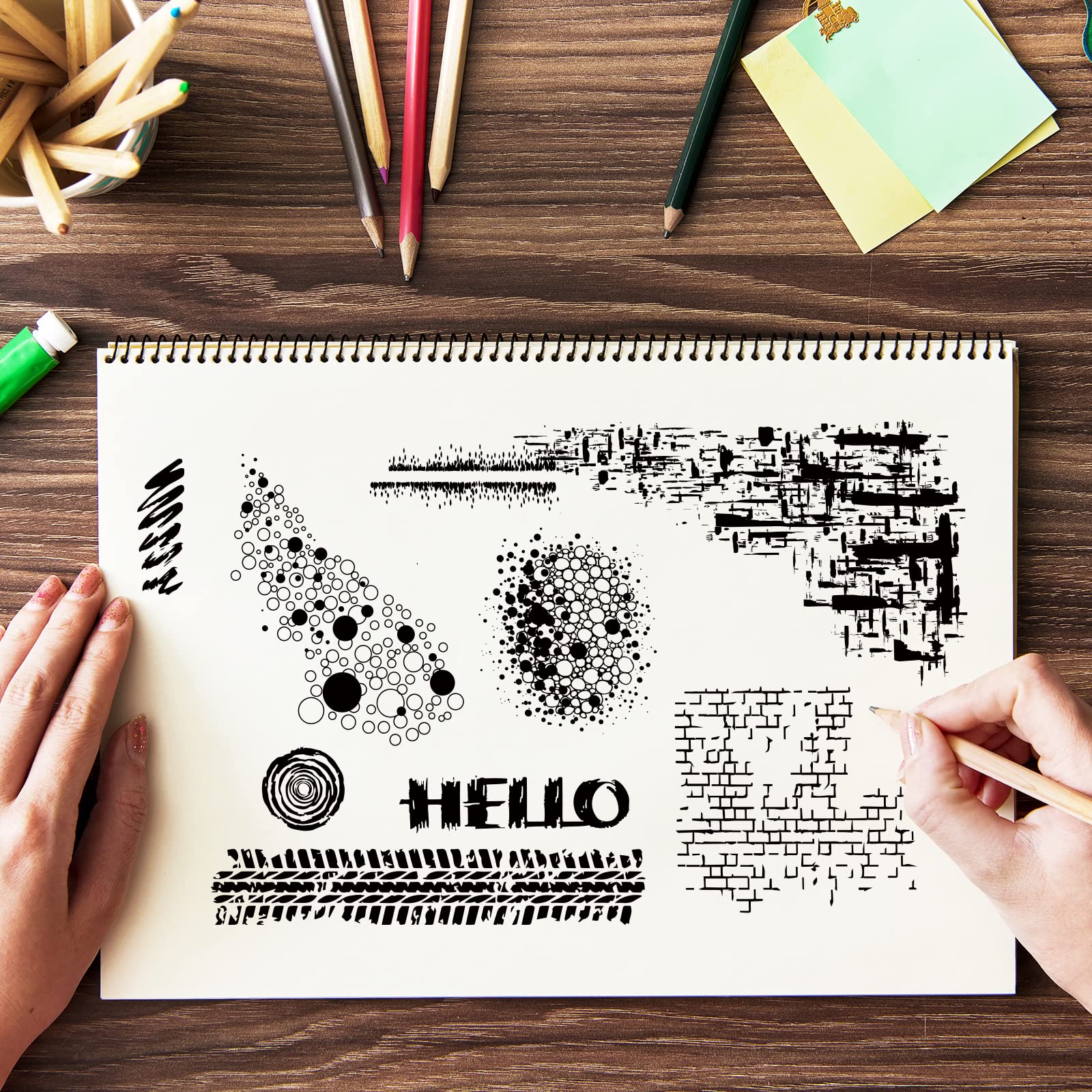 GLOBLELAND Textures Clear Stamp Decorative Points Bubbles Silicone Transparent Stamp Seal Card for DIY Scrapbooking Cards Making Photo Album Decorative - Image 4