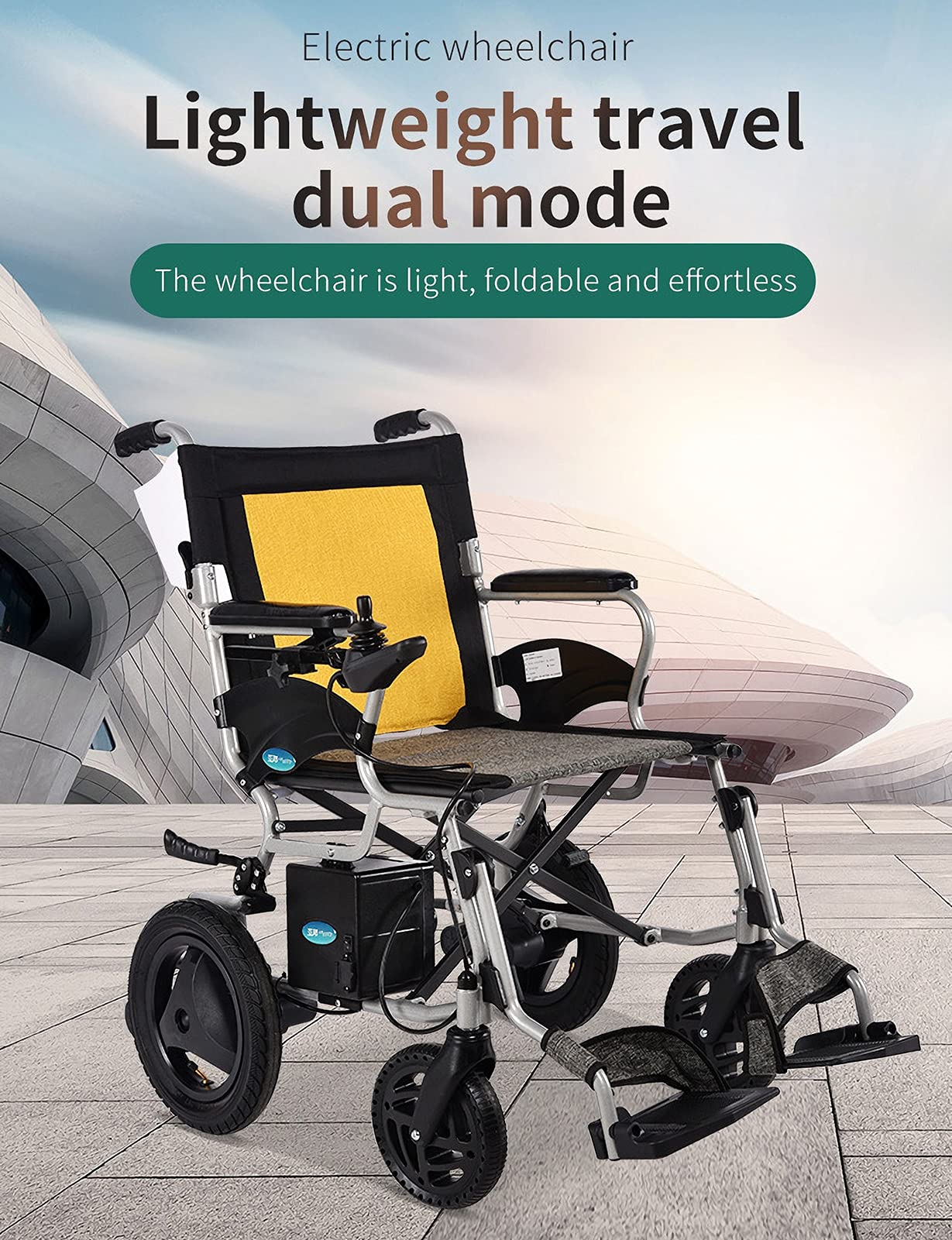Potente Doppio Motore, Adatto per Anziani e disabili, Scooter Elettrico Pieghevole Leggero per Mobilità, Sedia a rotelle elettrica Pieghevole motorizzata per Sedia a rotelle