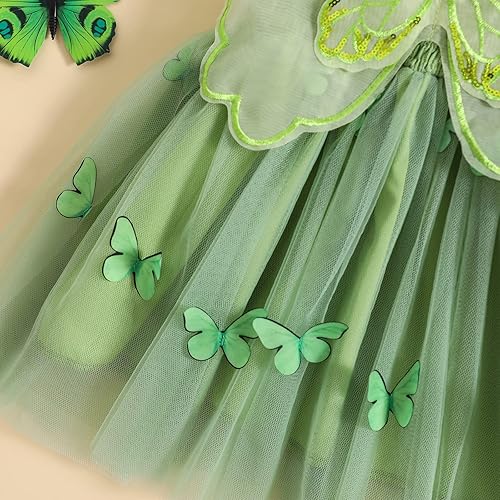 Miniatura 6 de Vestido casual de tul para niña, sin mangas, vestido de princesa de hada, vestido de mariposa para Halloween, falda en capas