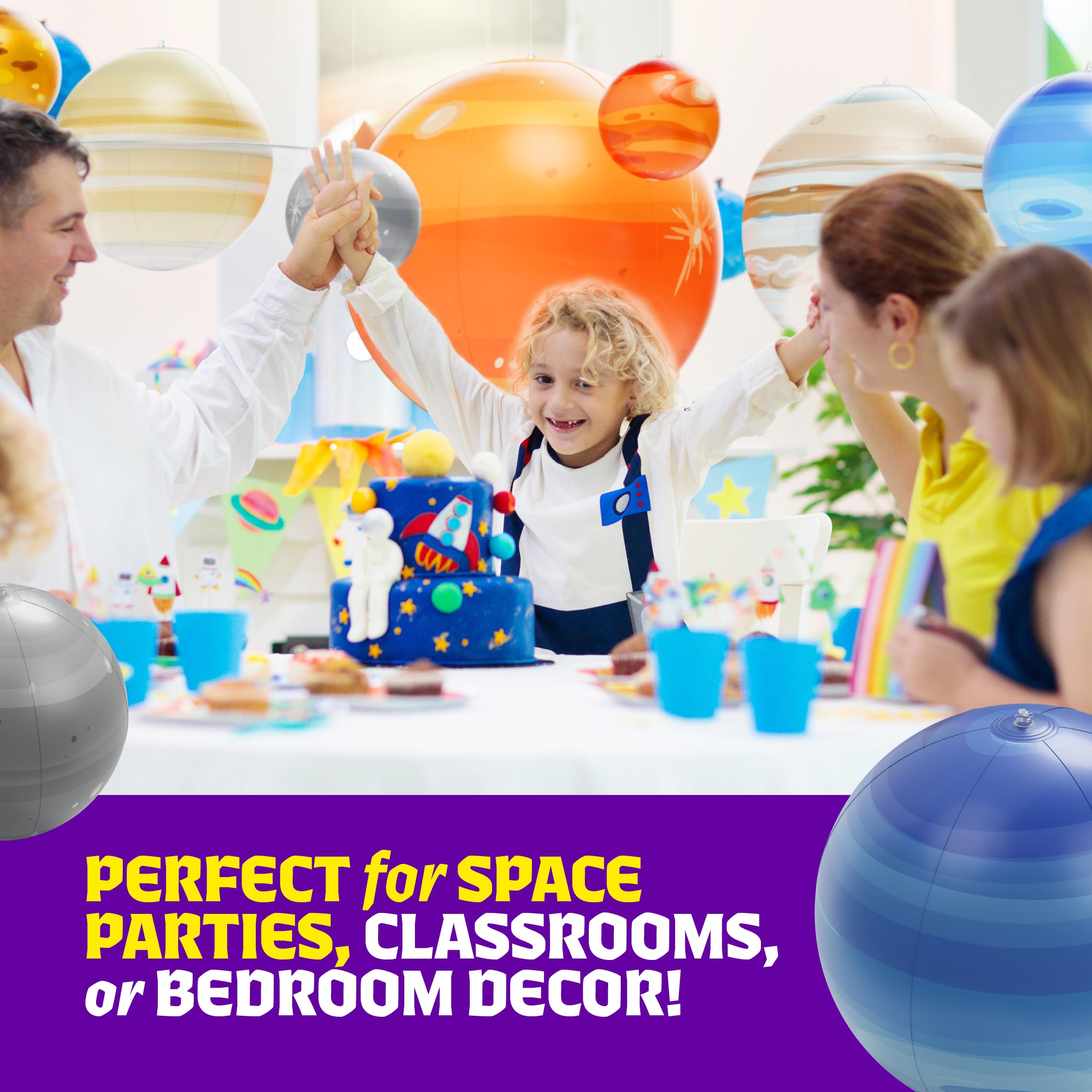 Inflatable Solar System Planets for Kids - Science Toys - Boys Room Decor Ceiling - Space Gifts - Outer Space Themed Party Decorations - Astronomy Gifts for Kids Ages 5-7, 6-8, 8-12 Years Classroom - Image 9