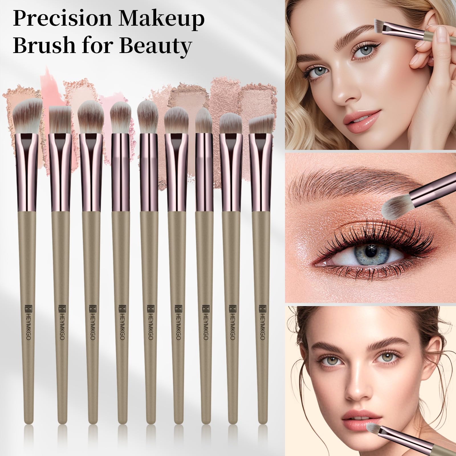 HEYMKGO Set di 40 Pennelli Make Up Professionali, Kit Completo Multifunzionale con Pennelli Doppia Faccia per Fondotinta, Cipria, Fard, Correttore, Ombretti - Accessori e Strumenti Cosmetici per Trucc