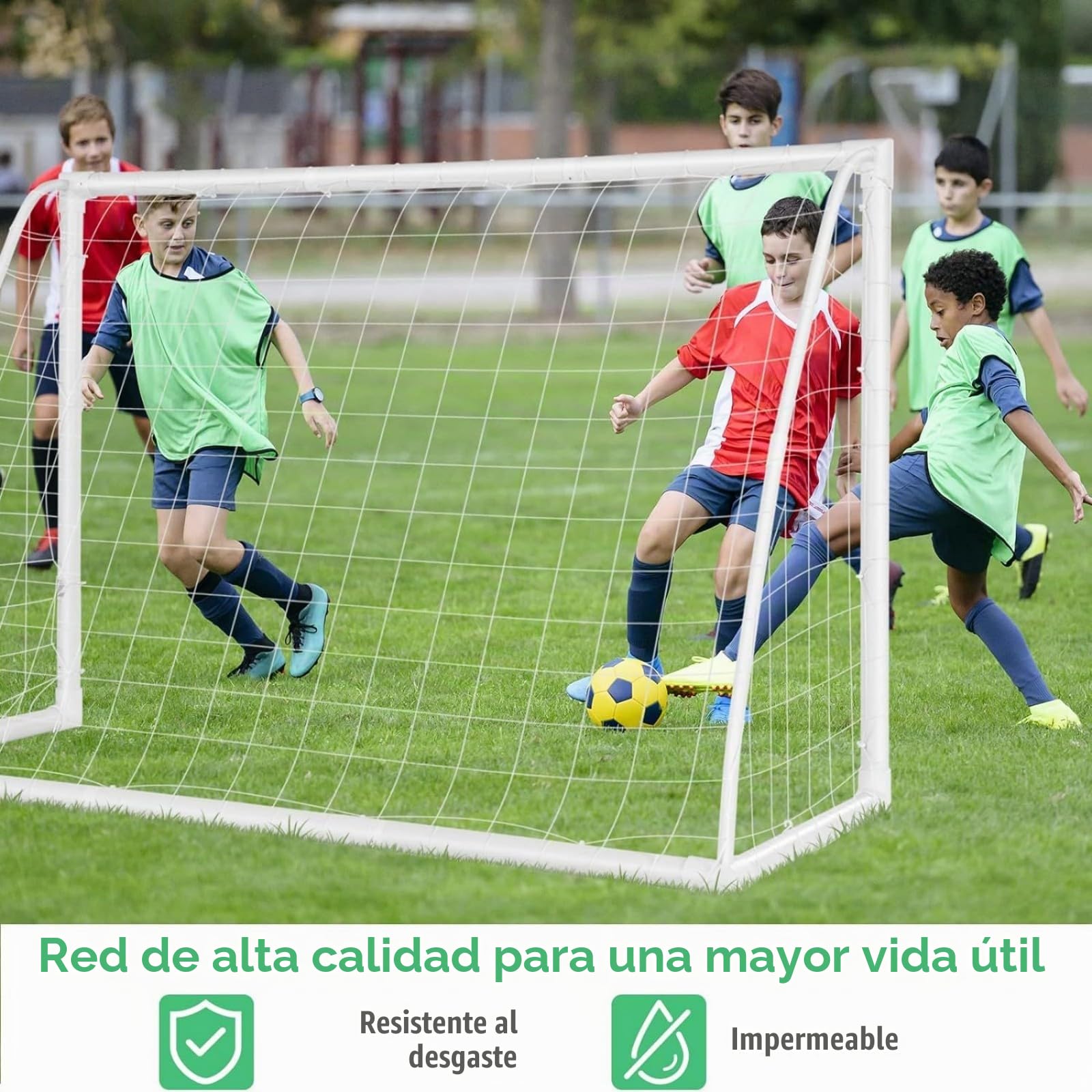 GYMAX Porterías Fútbol para Niños y Adultos, Football Goal 183 x 120 cm con PVC Resistentes, Red de PE, Resistente a la Intemperie para Exteriores, jardín, Patio Trasero y Playa