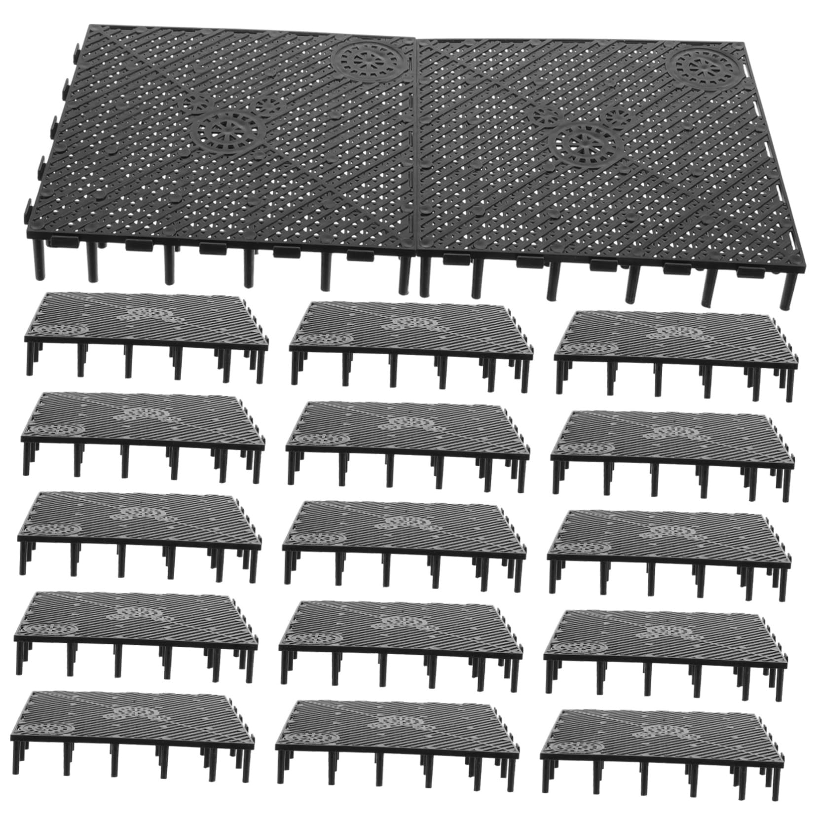 40 Piezas Placa De Filtro Aquasoil Pecera Filtro De Acuario Tanque De Peces De Filtro 4 Pies Esponja Placas De Filtro De Grava Plato De Pescado De PVC Caja De Acuario Meseta Black
