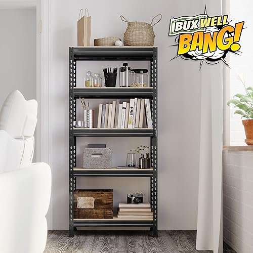 Miniatura 9 de BuxWellBang Estantería resistente de 5 estantes  Estantes de almacenamiento ajustables para garaje estantes de almacenamiento de metal para almacén