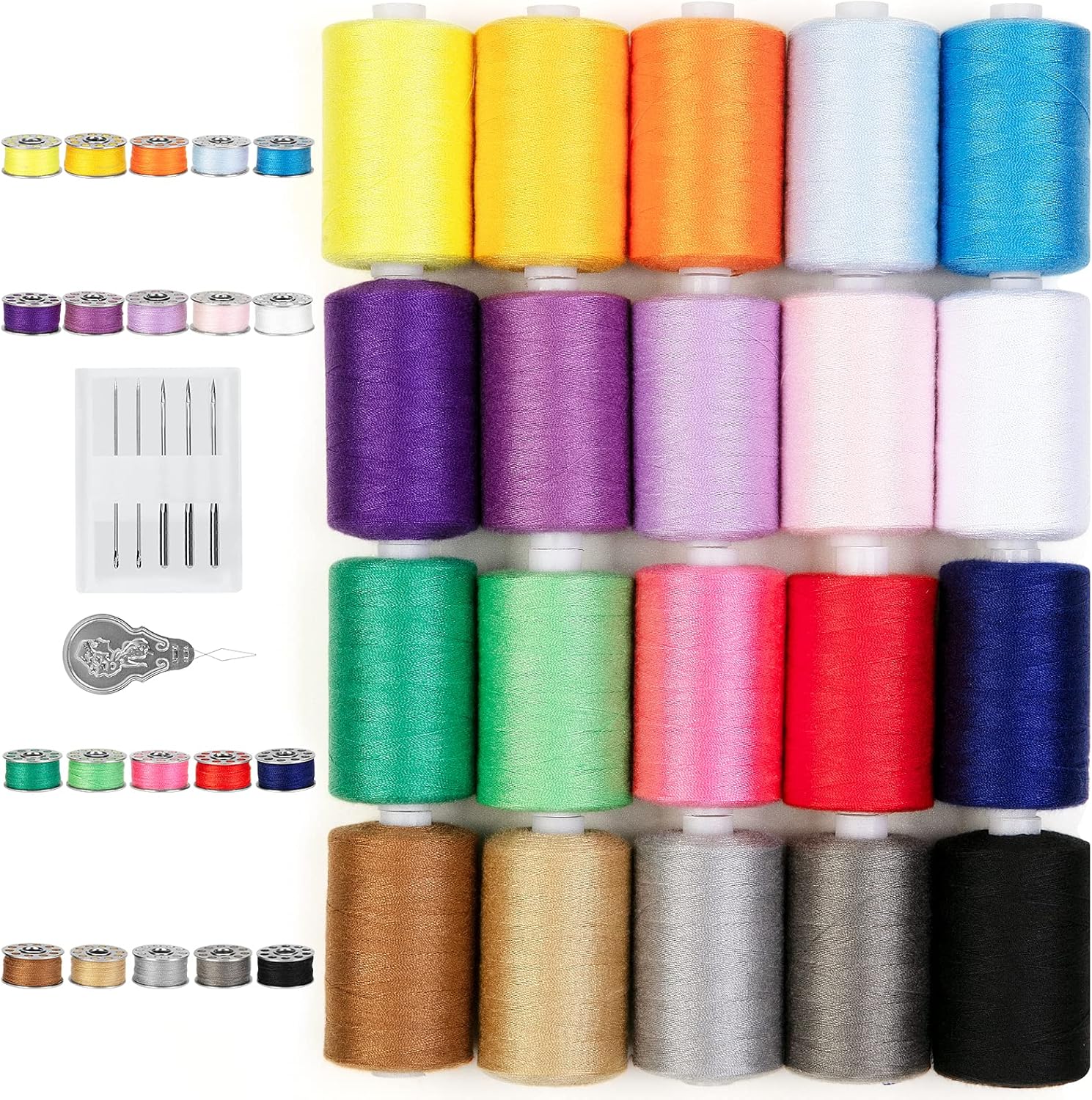 QUARKACE Sewing Thread, 20 Colors Sewing Machine Thread and Bobbin Kit, 850 Yards per Spool, All Purpose Polyester Thread for Sewing, Embroidery and Quilting : Arts, Crafts & Sewing