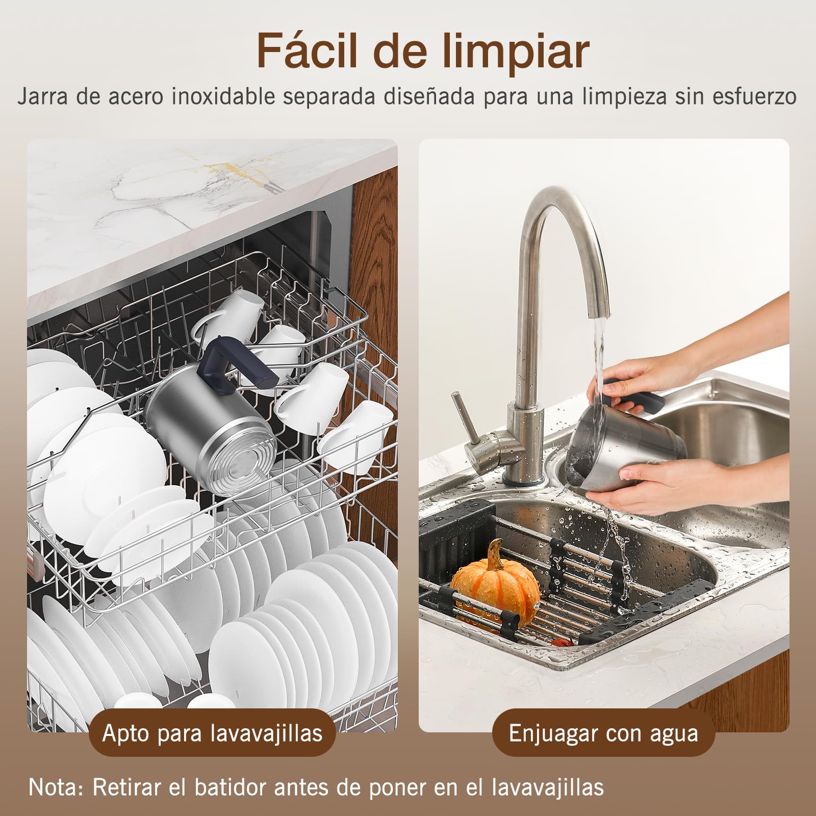 SIMPLETASTE Espumador de Leche Eléctrico 4 en 1, Jarra Desmontable, 500 ml Espumador Automático de Alta Capacidad para Leche Caliente y Fría, Café, Latte, Macchiato, Capuchino y Chocolate Caliente