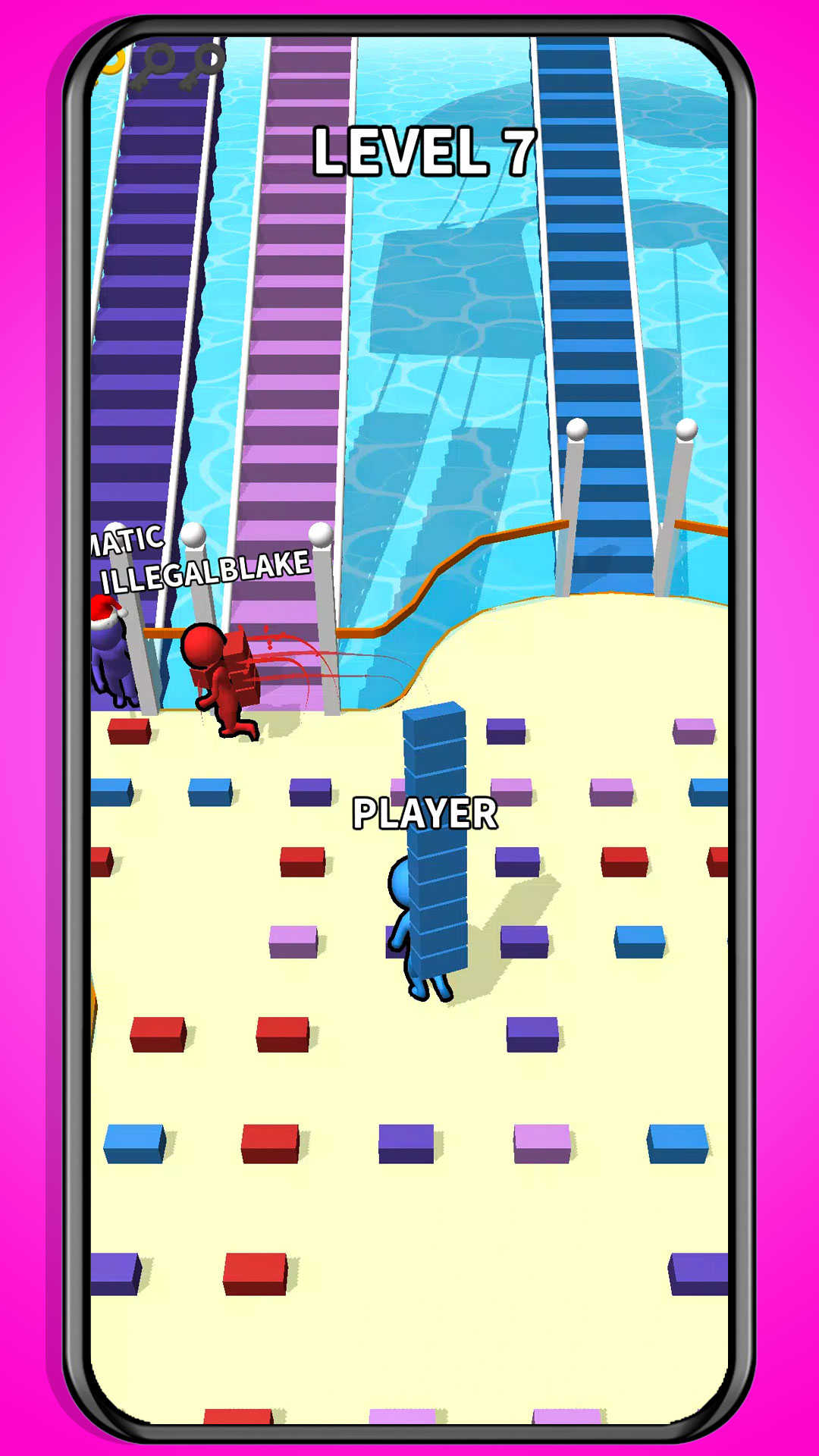 Bridge Runner 3D Build Master Stair Race: Color Stack Match Blocks ...