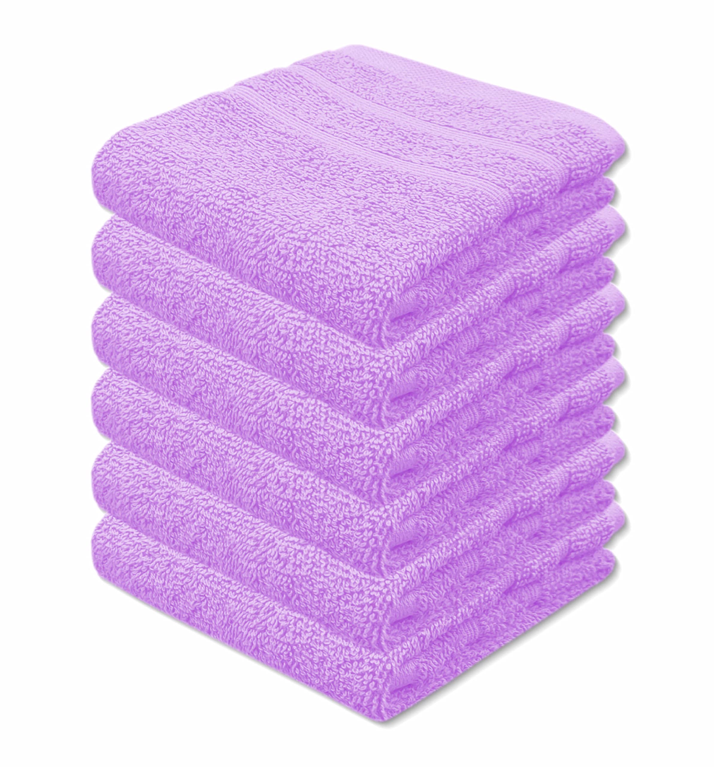A & B TRADERS Guest Towels Packs 100% Egyptian Cotton 30cm x 50cm Soft Quick Dry (Pink, 6)