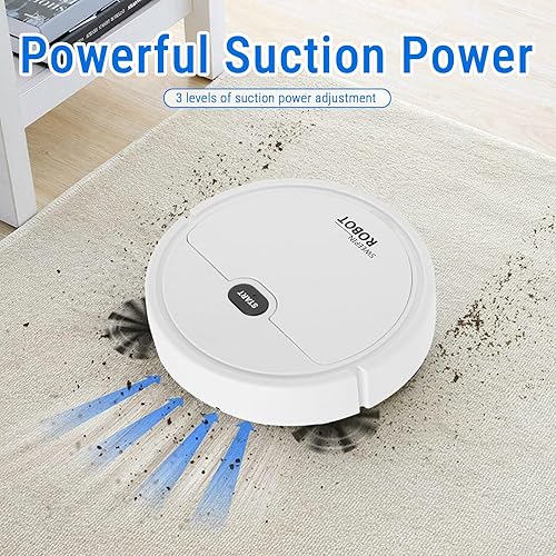 Miniatura 9 de Robot aspirador, USB inteligente 3 en 1, súper delgada, potente succión, silenciosa, aspiradora robótica de carga automática, limpia suelos duros a