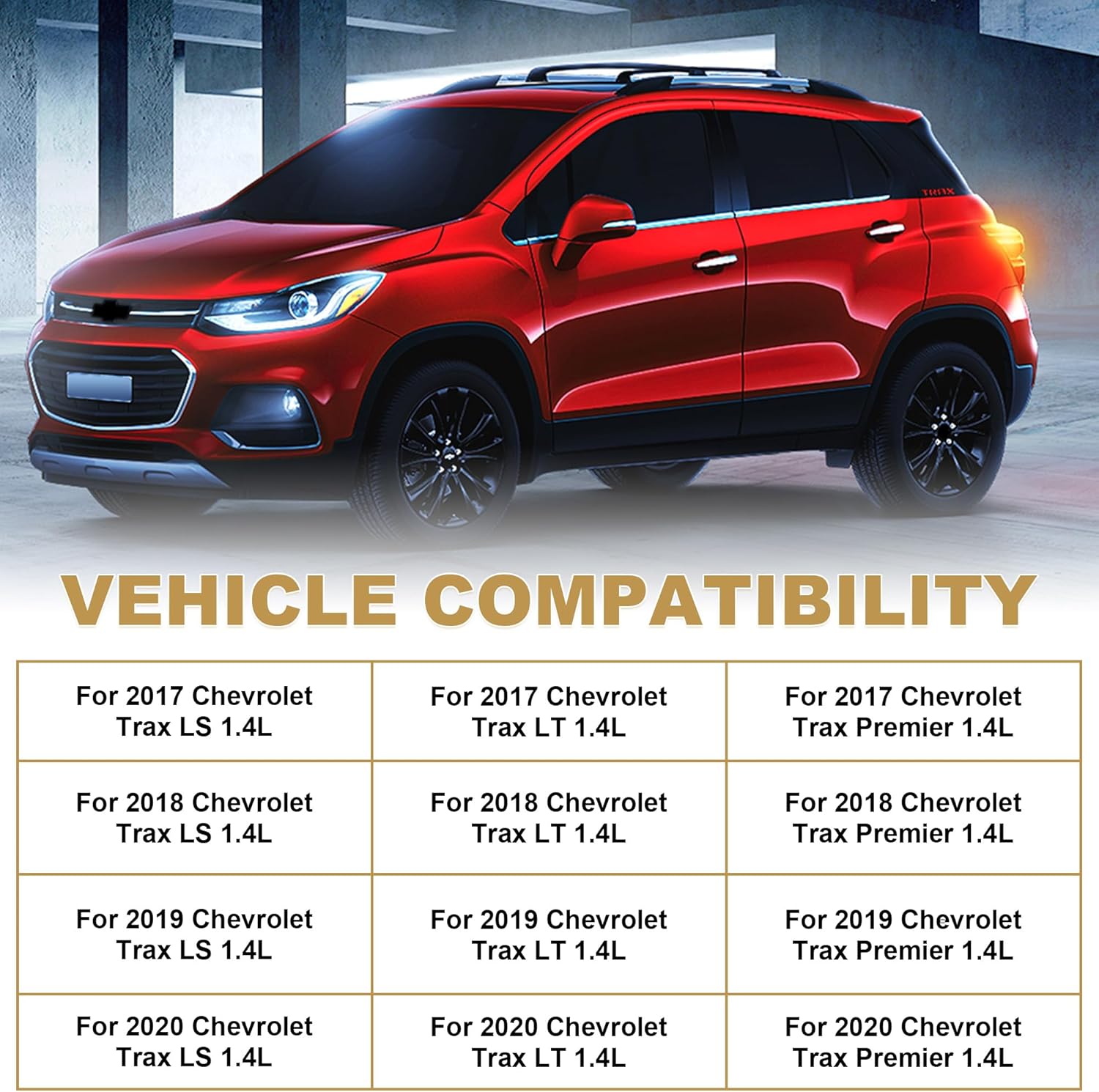 PartsFlow Front Bumper Grille Black With Chrome Grill For 2017 2018 2019 2020 2021 Chevrolet Chevy Trax GM1211015