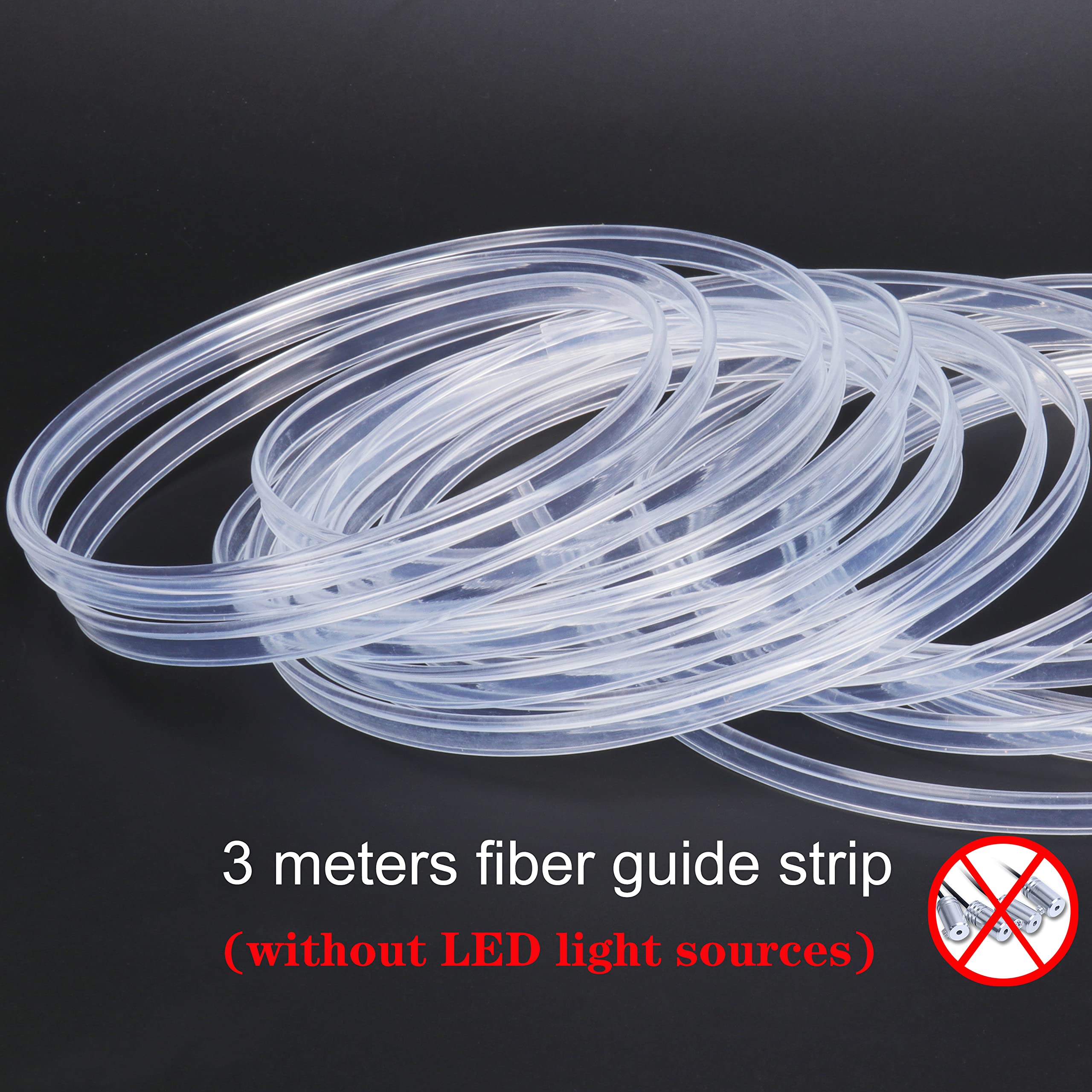 QAUBEN Optic Fiber Cable Waterproof Car Side Glow LED Illumination Optic Fiber Band Car Interior Atmosphere Neon Cold Lights 3 Meters (9.84ft)