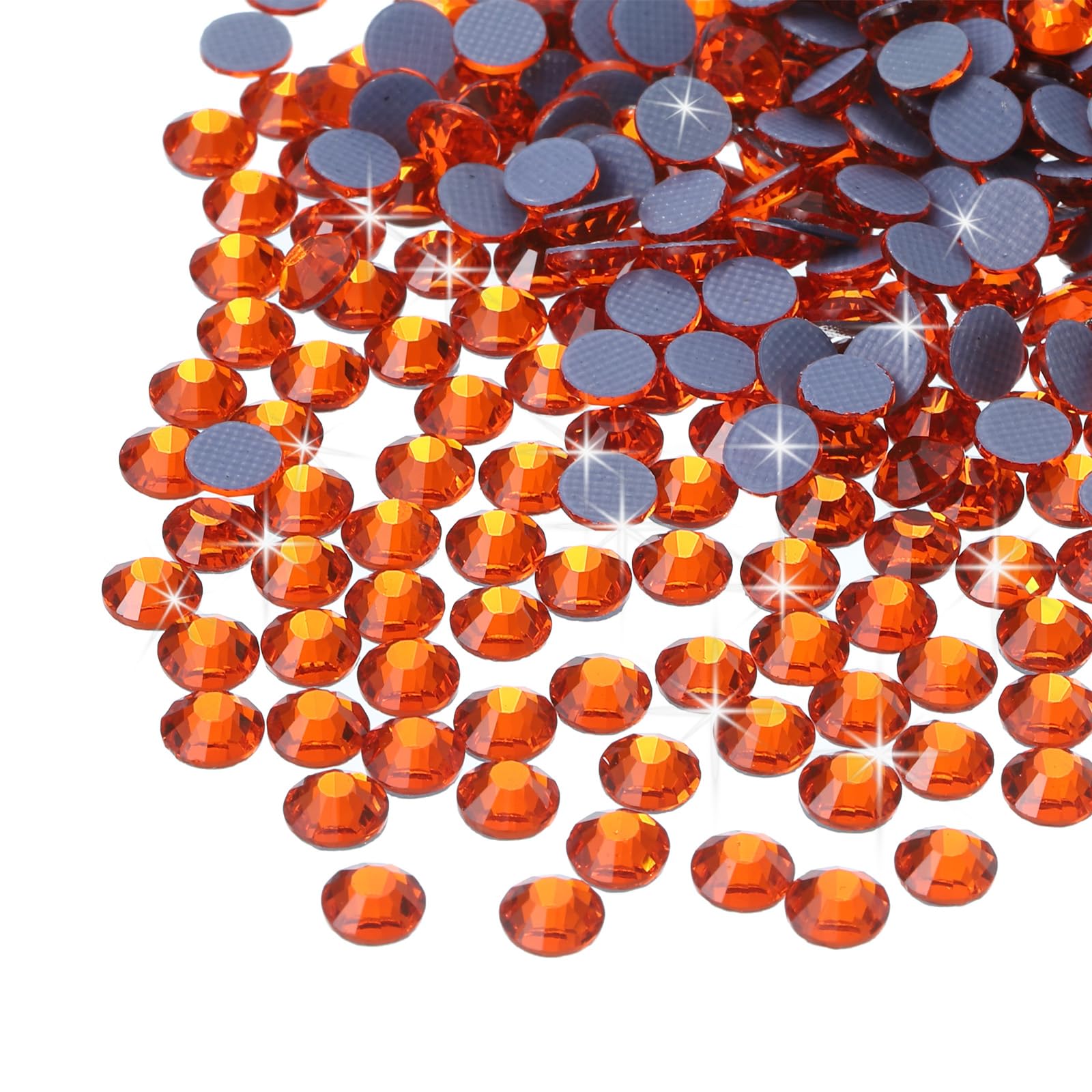 sourcing map 1440 Pcs Hotfix Rhinestones Flatback Crystal Glass Gems for Crafts Clothes DIY Decoration(SS12 3.2mm,Orange) โ image 1