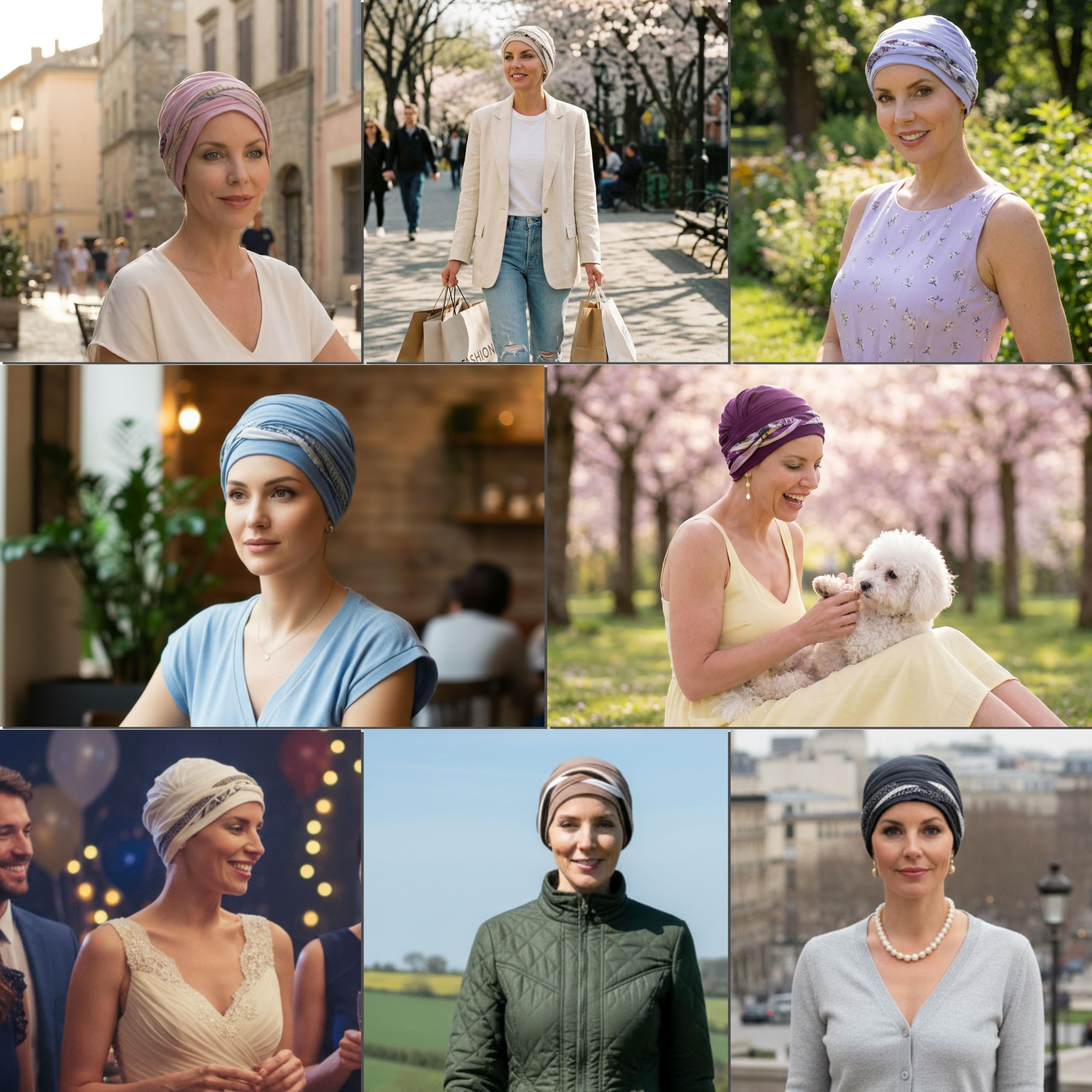 Deresina Boho-Chic Bambus-Turban – Chemomütze für Frauen mit Haarausfall & Alopezie, Bohemian Stirnband-Stil, Volle Kopfbedeckung