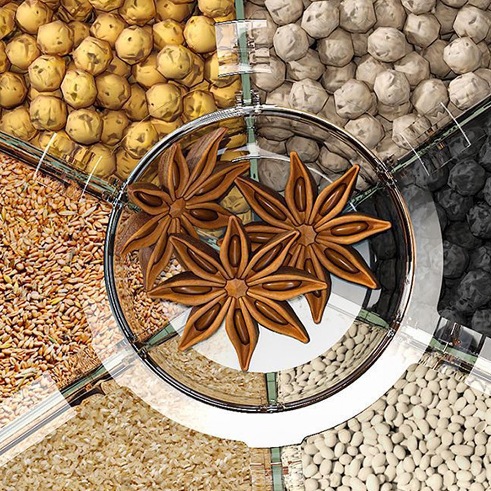 Organizador de granos de cocina | Dispensador giratorio de alimentos | Caja sellada de almacenamiento de arroz | Tanque de almacenamiento de alimentos | Almacenamiento de granos giratorio Capacidad de