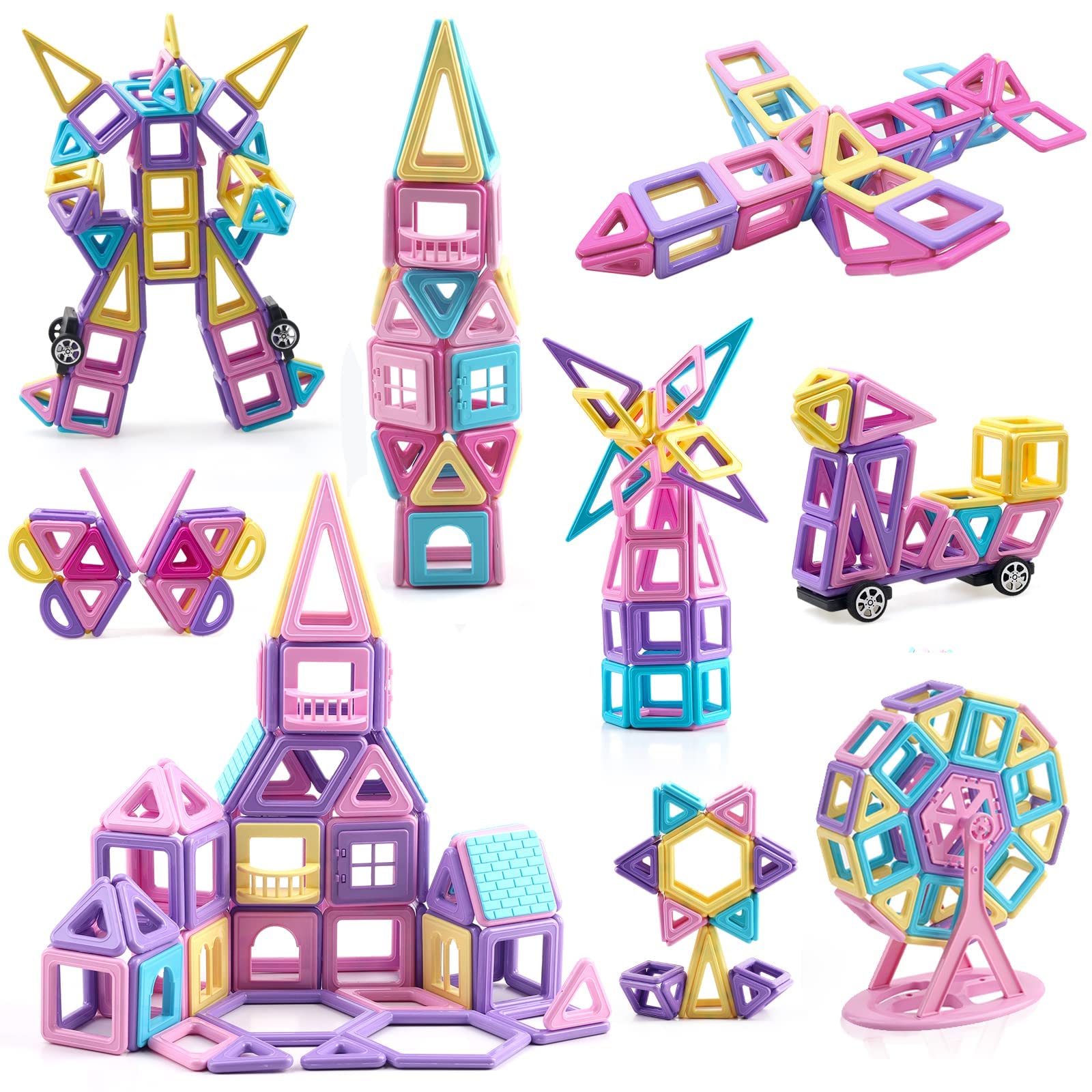 Amazon.co.jp: AMYCOOL 129PCS マグネットブロック 女の子 磁石