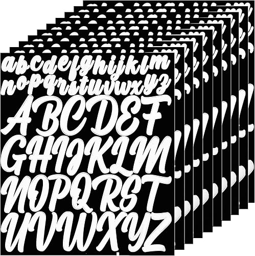 10 hojas de calcomanías de vinilo del alfabeto, calcomanías de letras mayúsculas y minúsculas, impermeables, autoadhesivas, letras para