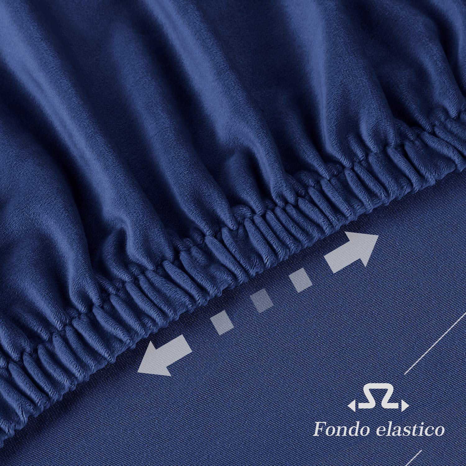 TAOCOCO Copri Testiera Letto, Testiera Letto Matrimoniale, Copritestiera Elastico, Morbido Tessuto Velour Stretch, Lavabile, Design All-In-One, Blu scuro, 150-170 cm