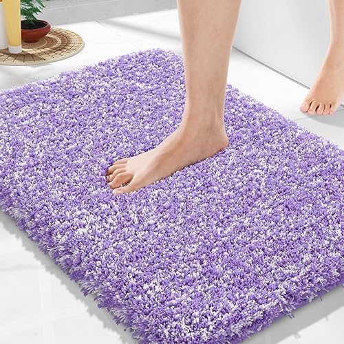 Miniatura 101 de Yimobra Alfombras de baño para baño, 32 x 20 pulgadas, ultra suaves y absorbentes de agua, alfombras de ducha de felpa antideslizantes, tapetes Gris