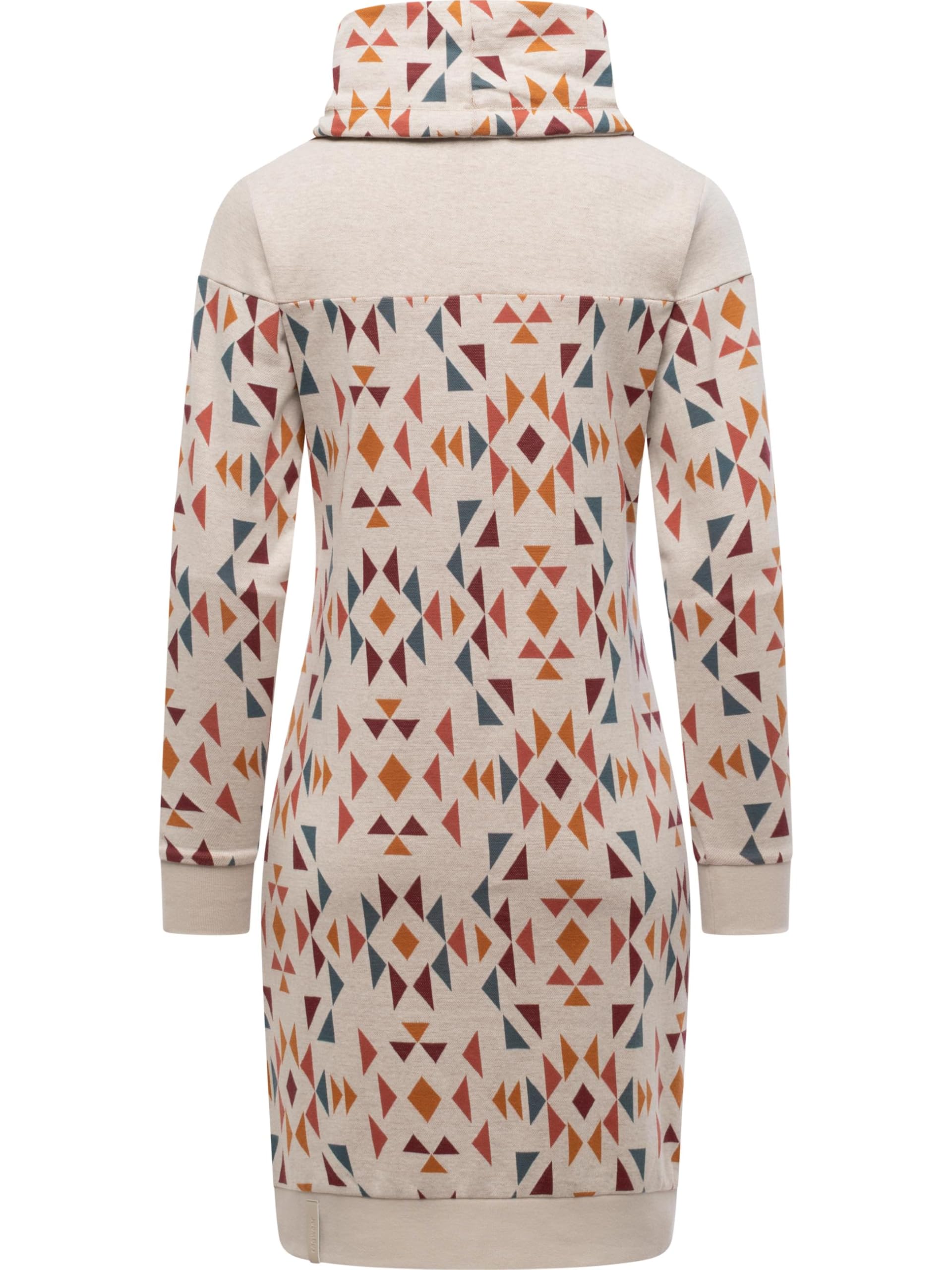 Ragwear Damska sukienka z długim rękawem, elegancka sukienka na czas wolny z kołnierzem z kołnierzem w stylu azteckim, Chlloe Aztec YOUMODO XS-6XL