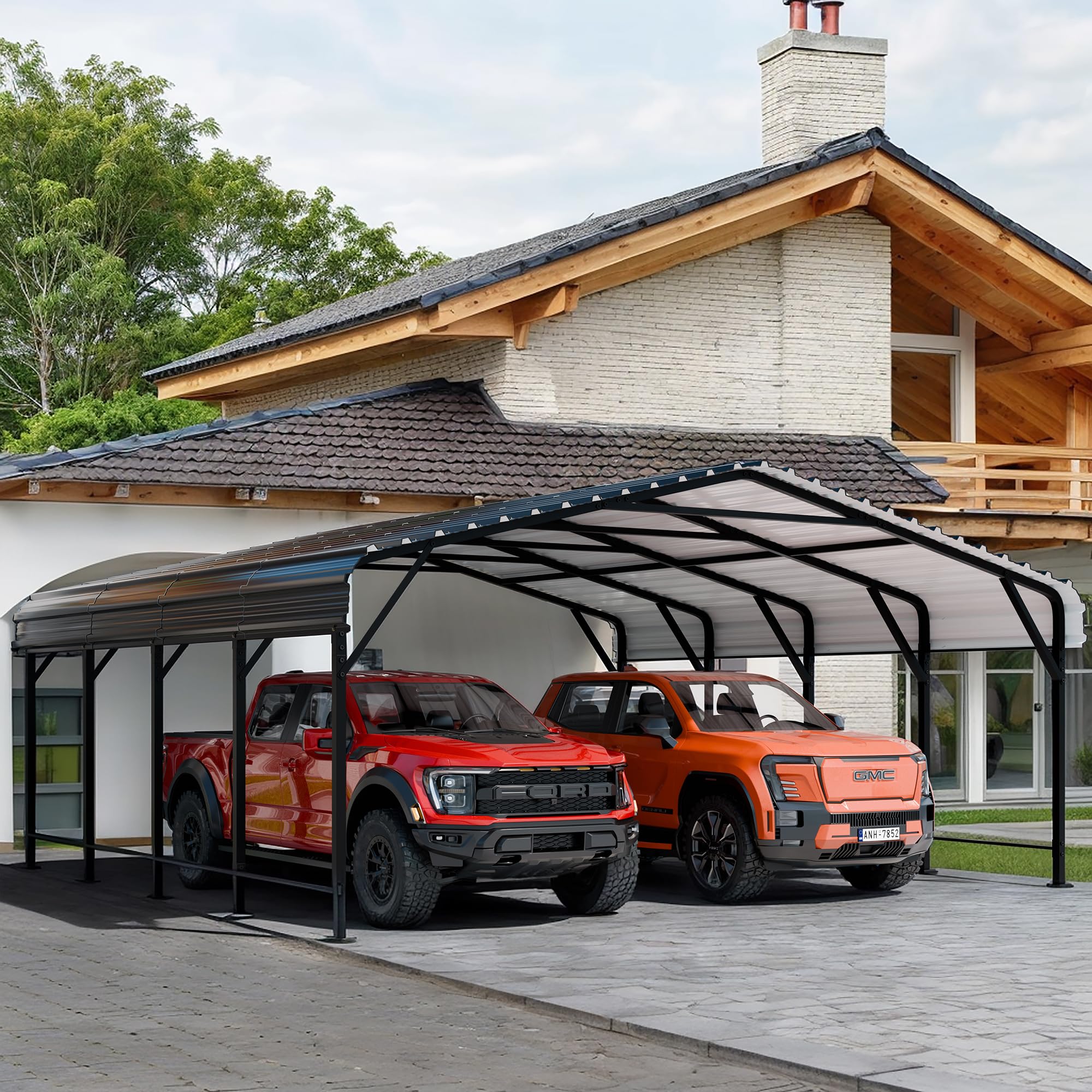 Shintenchi 20x20 FT Metal Carport