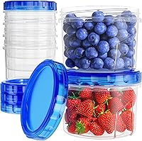 OrderNow 6-Pack 16oz Airtight Freezer Containers with Leakproof Twist Lids | BPA-Free Meal Prep, Stackable, Microwave & Dishwasher Safe