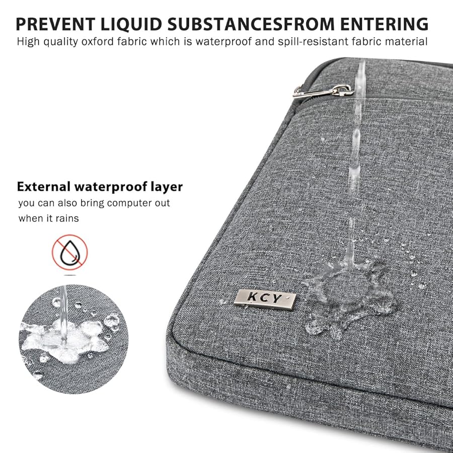 KCY Laptop Sleeve 11.6 Inch, Waterproof Slim Laptop Case Bag with Handle Compatible with Surface Pro 7/8/9/11/12, MacBook Air 11/12, 11-12 Inch Chromebook, Grey - image 4