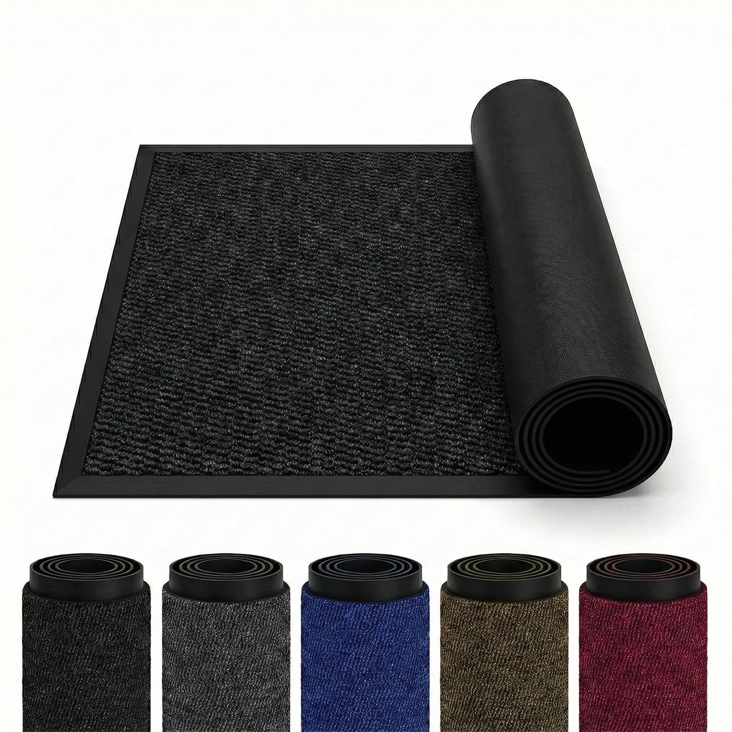 Cozy Haven Sunny Indoor & Outdoor Doormat – Washable Heavy Duty Welcome Mat for Outside & Inside Floors, Non-Slip Rubber Backed Mats for Entrance, Garden, Patio & Kitchen - (Black, 60x90 cm) — image 1