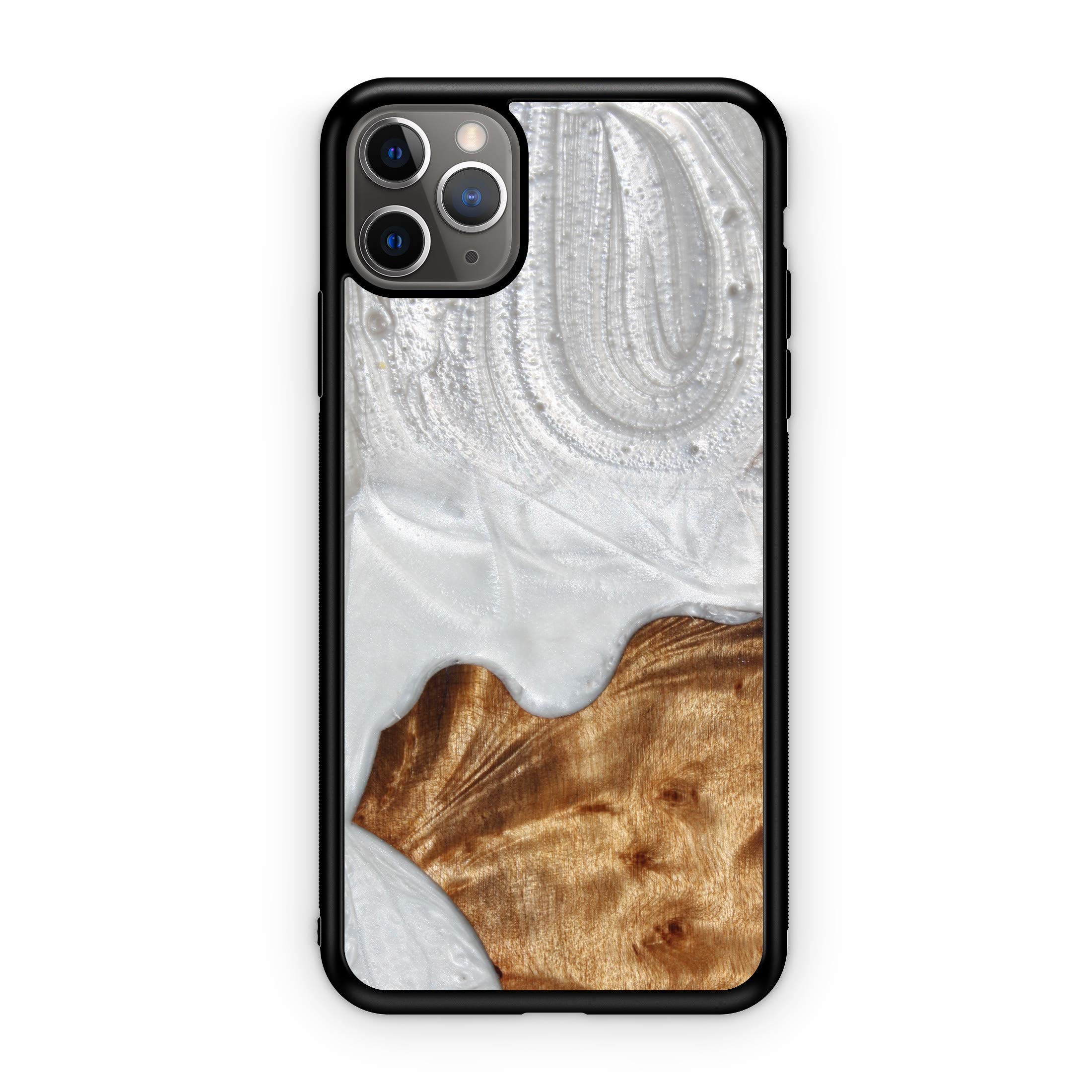 WUDN Slim Resin & Wood Phone Case (Arctic White) Compatible with Apple iPhone 11 Pro Max (6.5")