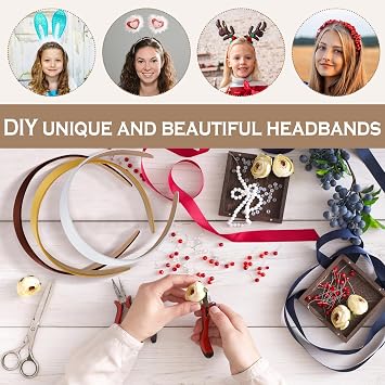 Tyfthui 10 Pcs Headbands, Fashionable Hair Hoops, DIY Headband Accessories for Women and Girls
