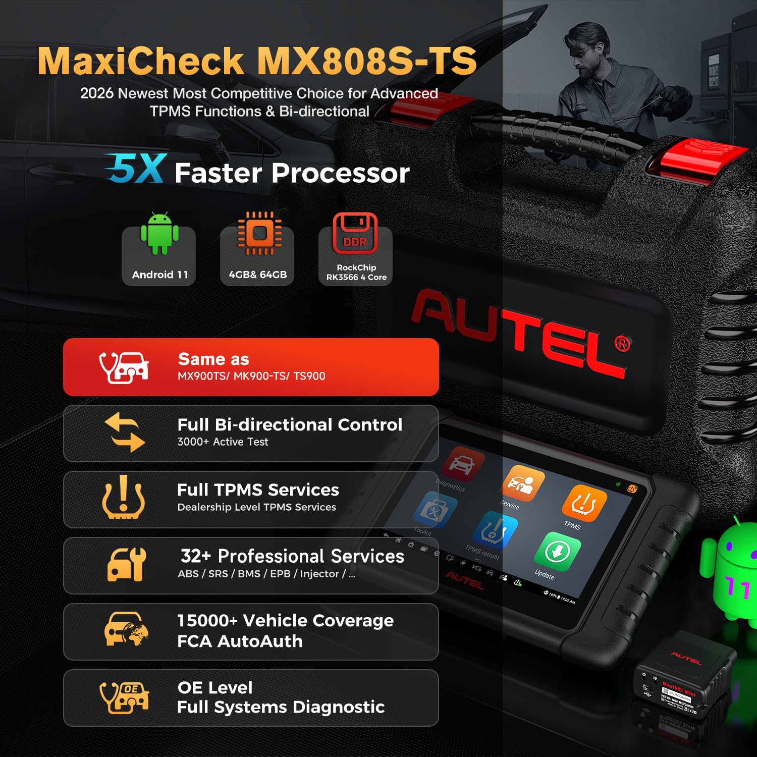Autel AutoLink AL619 OBD2 Scanner, 2026 ABS SRS CAN Diagnostic Tool | Read/Erase Codes, Check Engine Light, OBDII Live Data & DTC Library | Upgrade for AL519, ML519, ML619 (Vehicle-Specific) product image 15