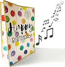 MUSIK-Geschenktüte zum Geburtstag, spielt beim Öffnen "Happy Birthday" (Coverversion), tolle Geschenkverpackung mit süßem Überraschenungseffekt, GagBag von bentino