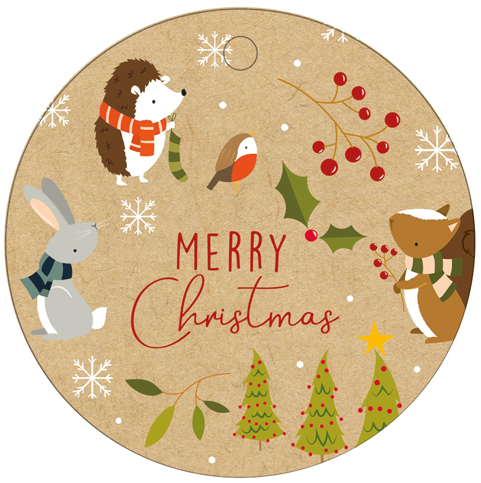 Glick Multicoloured Luxury Christmas Tags, Gift Labels For Xmas Presents, In The Woods, 6 Pack With Ties, Multi-Coloured