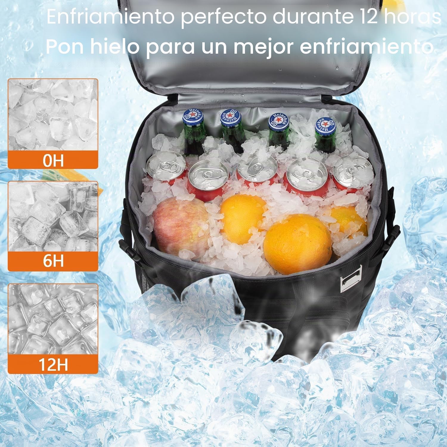 Hp hope Nevera mochila 43 l aislado bolsa de picnic bolsa de almacenamiento caliente nevera nevera mochila grande hombre y mujer para camping playa exterior viajes familia picnic barbacoa