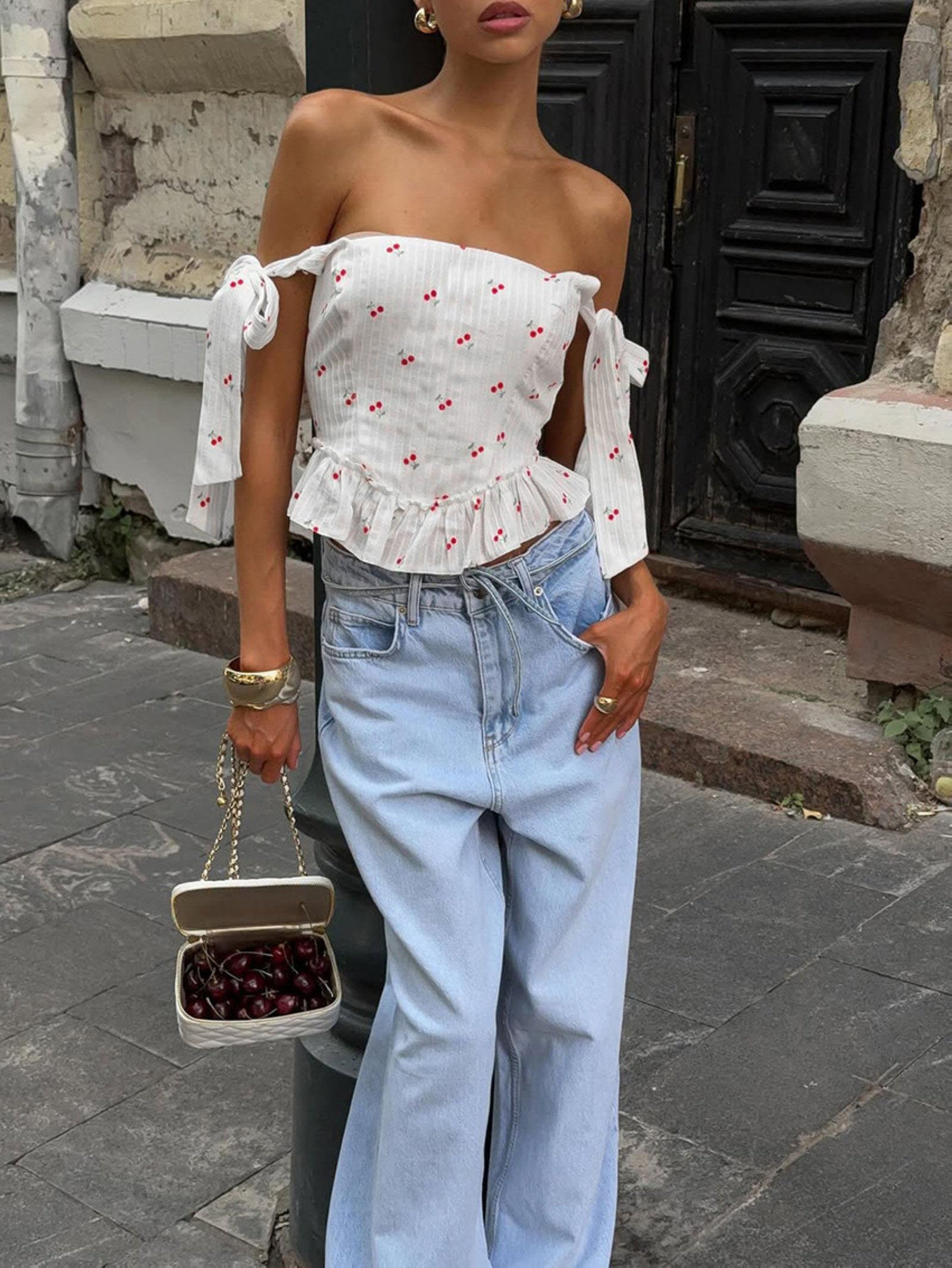 Hauts D'été 100% Coton Pour Femmes Débardeurs Fleuris Sans Manches À Lacets Top Court Idéal Pour Les Vacances