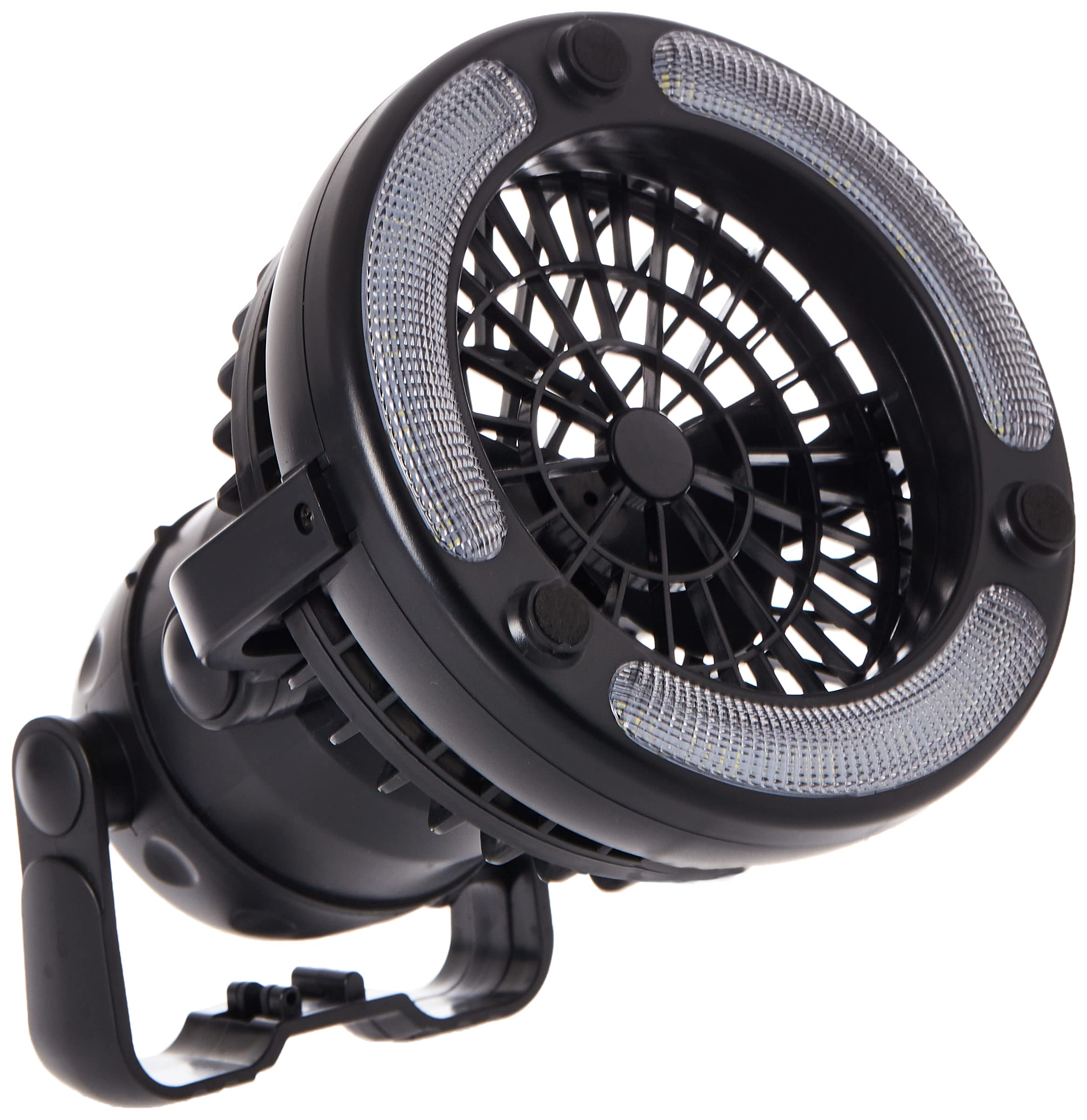 Mumoo Bear Portable LED Camping Lantern with Ceiling Fan Hurricane Emergency Survival Kit, black, 7 x 6 x 6 inches