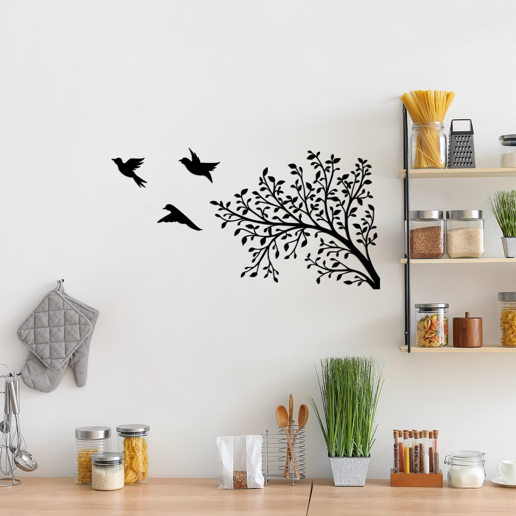 Stylish Black Decorative Metal Wall Accessory, 37 x 70 cm, 100% Metal, 1.5 mm Thickness, Perfect for Modern Home Decor & Unique Wall Art