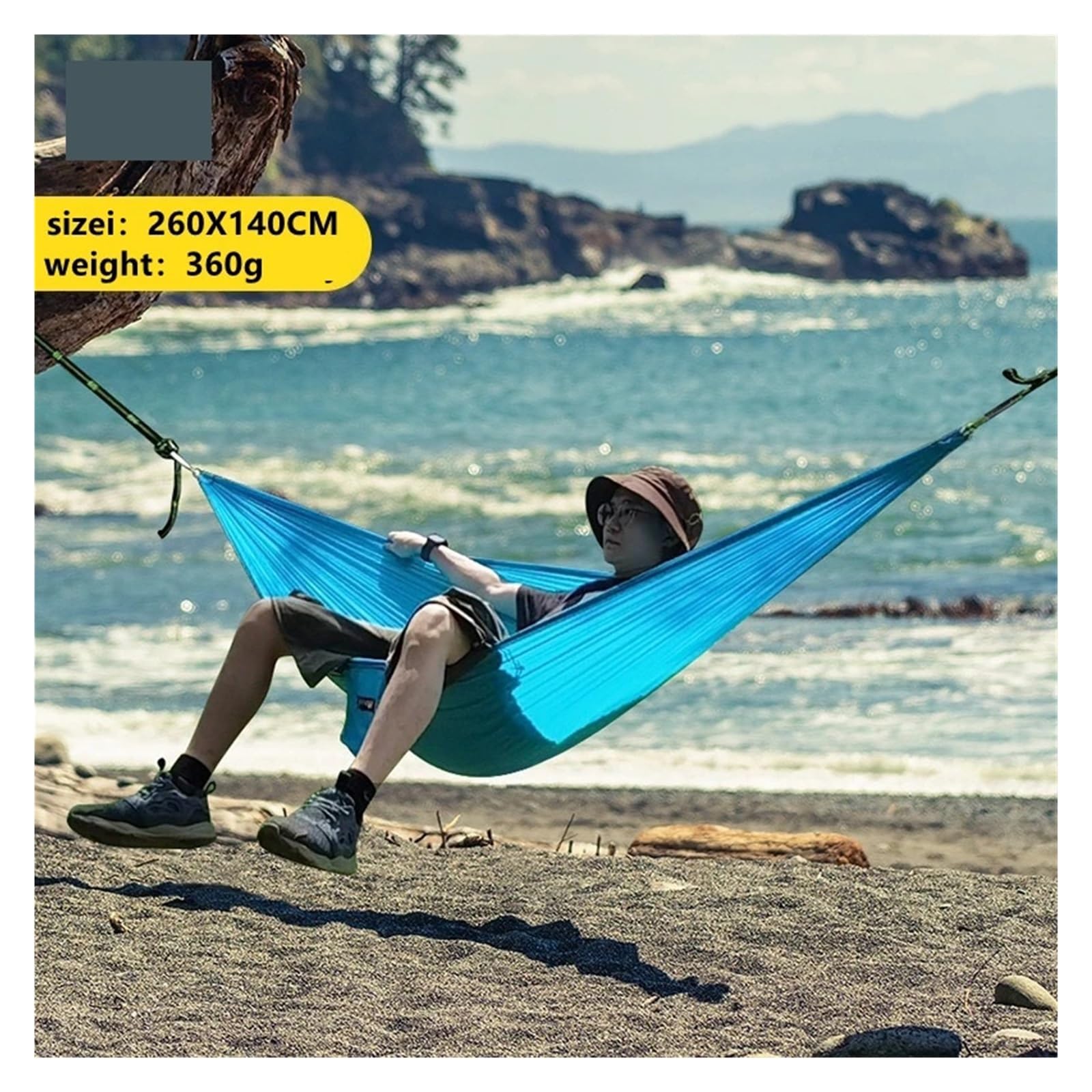 Hamaca, 5 Unidades De Hamaca Ligera para Acampar/Patio Trasero | Para Viajeros, Tela Paracaídas, Camping Al Aire Libre, Senderismo(Blue)