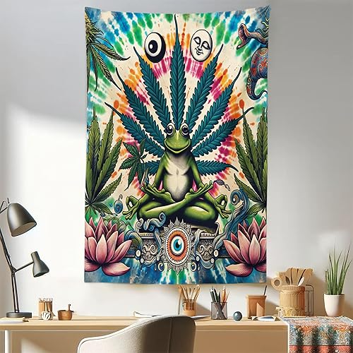 Miniatura 88 de Ambesonne Tapiz de fantasía, paisaje de fantasía con reloj, rayos de cielo de ensueño desde el techo, arte ficticio, colgante de pared ancho para