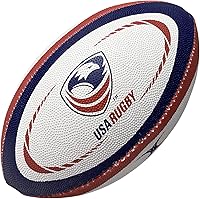Gilbert USA Mini Rugby Ball - Hand-Sewn Souvenir for Fans, 6-Inch Deflated Replica Training Ball