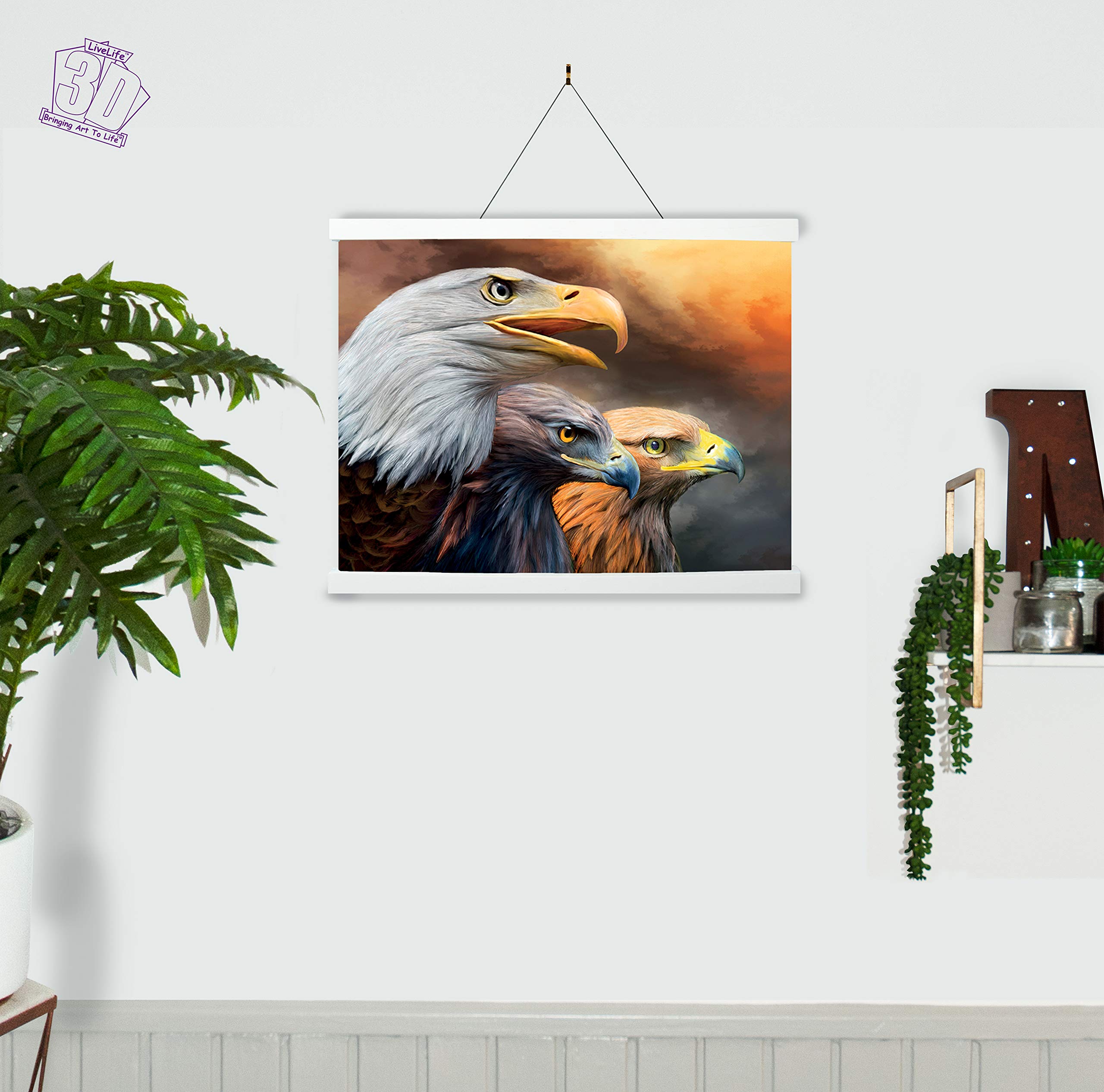 Affiche Murale 3D Lenticulaire Course Du Lion - Poster 30x40 Cm Sans Cadre - Art Sous Licence Collin Bogle
