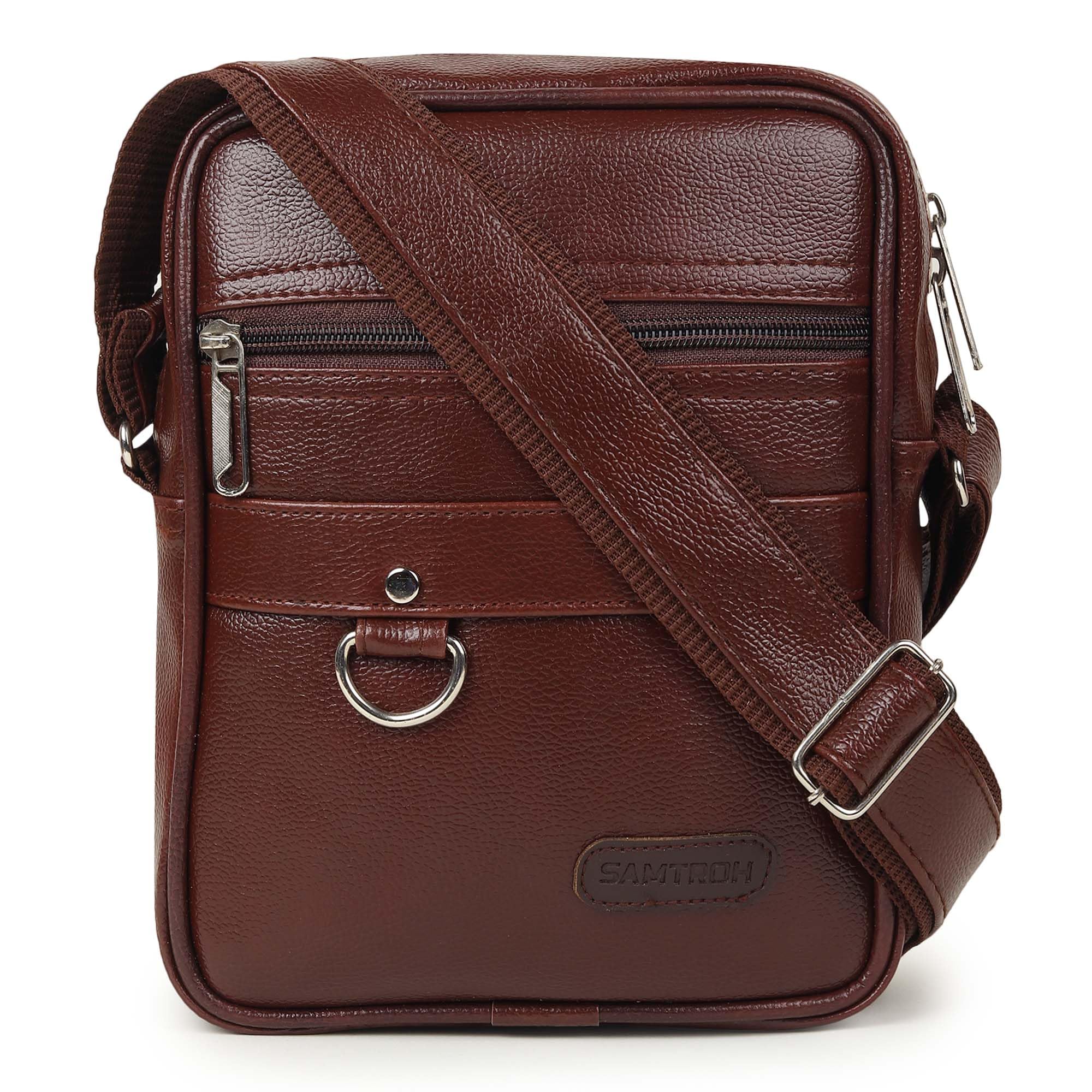 Vegan Leather Small Sling Bag for Men | Chest Slinger bag | Crossbody Bag | Side Bag Men | Mini Vegan Leather Slings | Corporate Gift Item | Passport Sling.-image-45