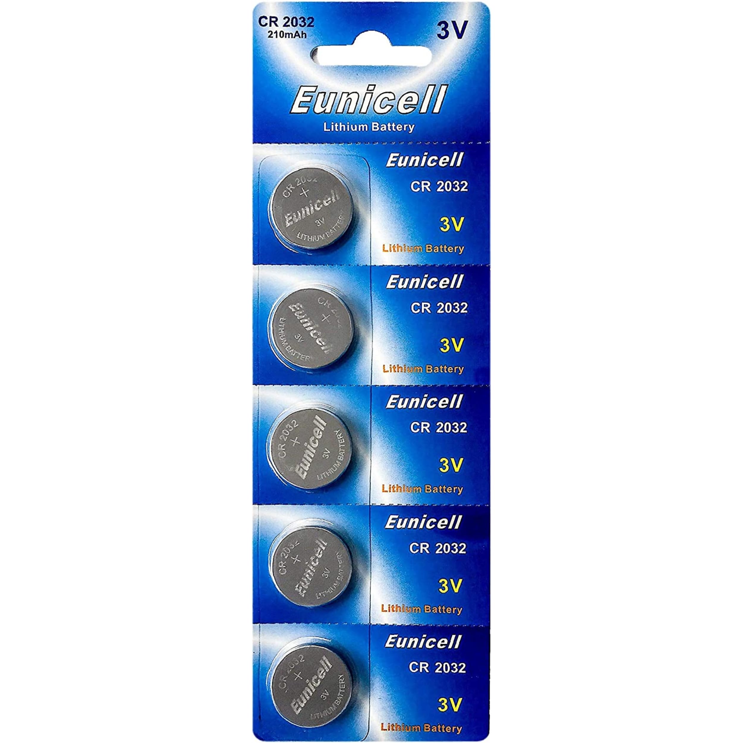 200 pilas de botón CR2032 de litio de 3 V, 210 mAh (40 blístercard de 5 pilas) MHD 2028 Einwegware Eunicell