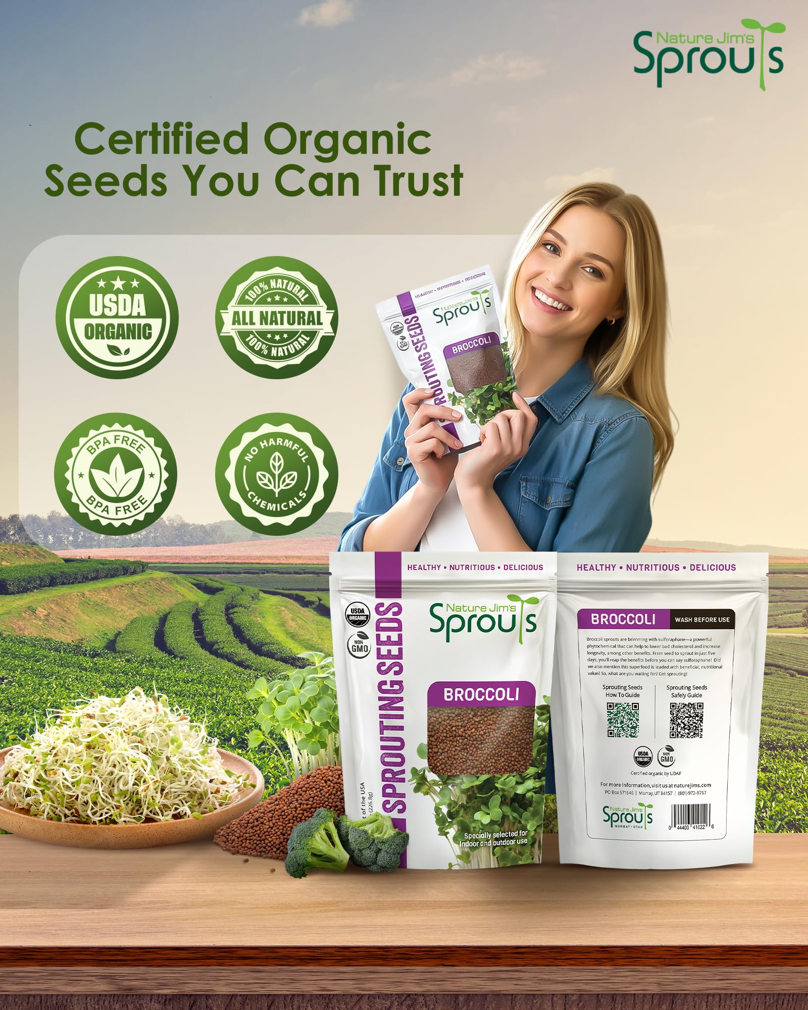Organic Broccoli Sprouts Seeds - Grow at Home -7