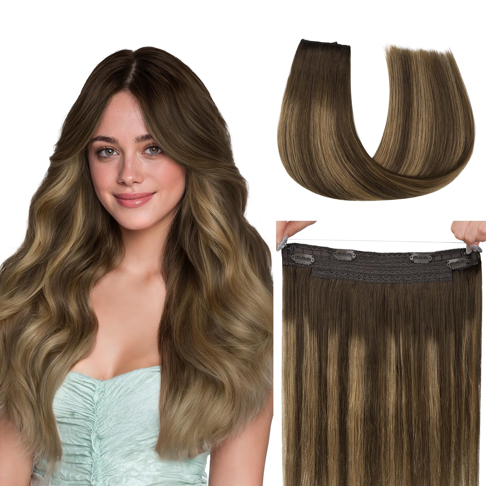 HOTBANANA Wire Hair Extensions with Adjustable Invisible Line