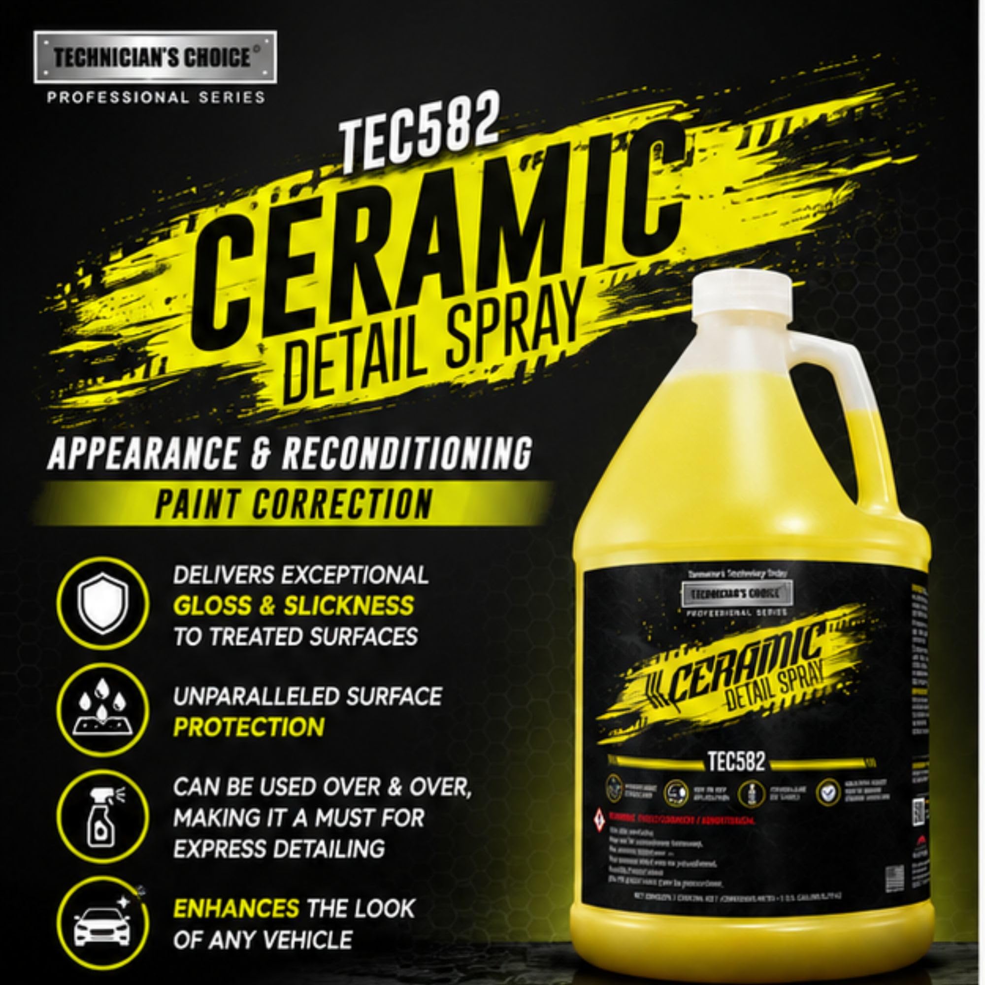 FQQF Technicians Choice TEC582 Ceramic Detail Spray (1 Gallon)
