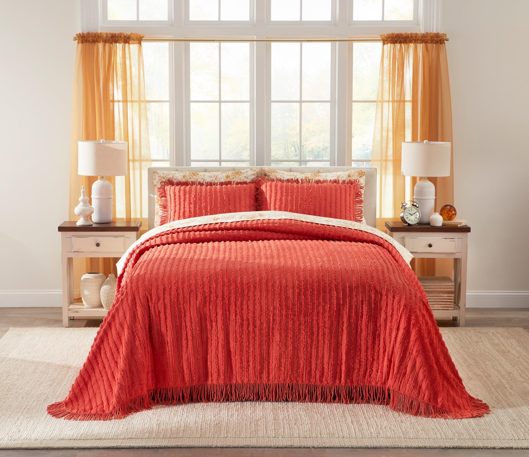 BrylaneHome Chenille 100% Cotton Bedspread