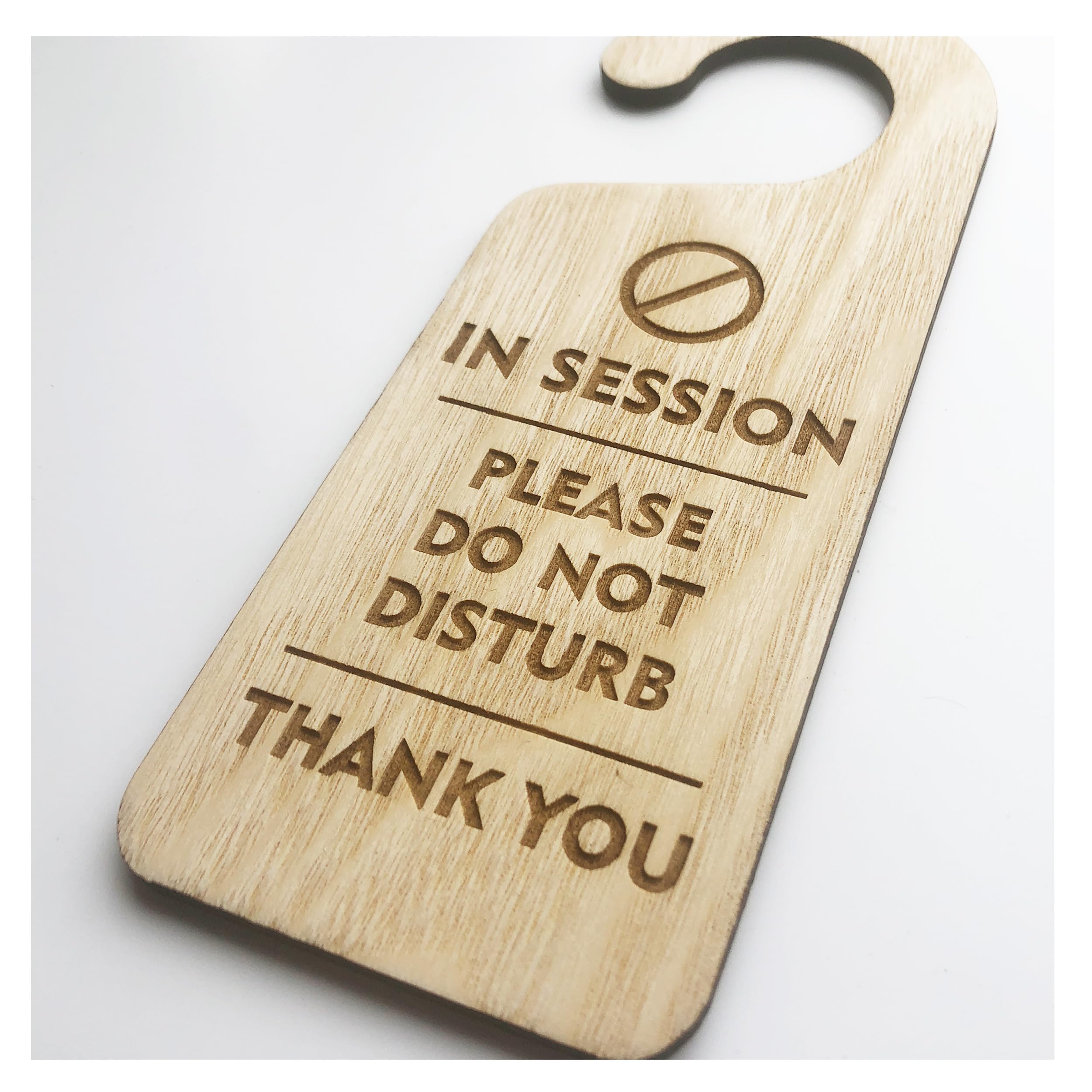 Lovethis** Plywood In Session Do Not Disturb Wooden Hanging Door Knob Sign Office Home With Icon