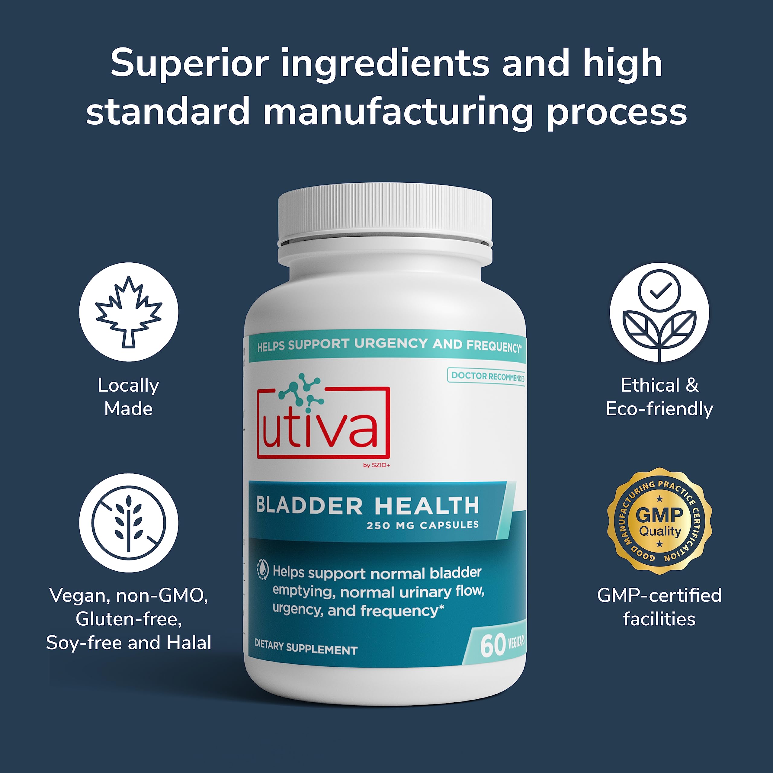 Utiva Bladder Health, Overactive Bladder & Urgency Support, 60 Capsules — Amazon image 2