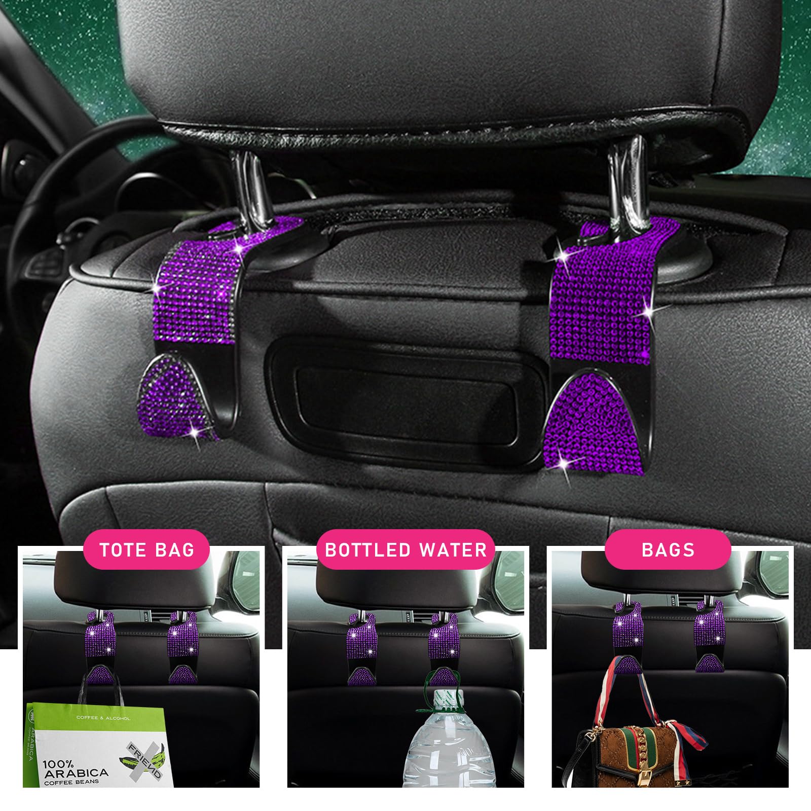 4 Ganchos Para Paraguas En El Maletero Del Coche – Adhesivo Y Fácil Instalación | Organizador Para Coches O Pared | Soportes Universales
